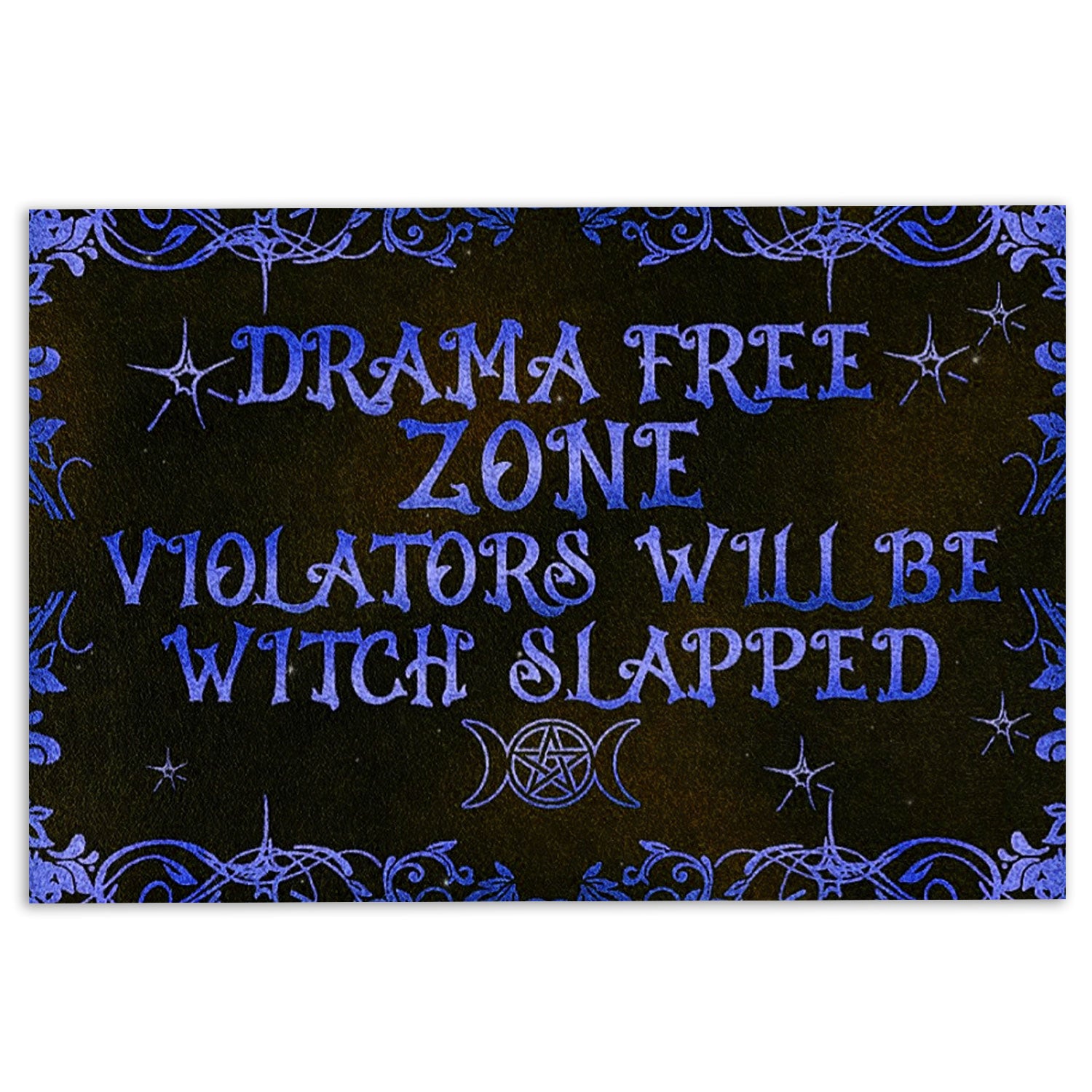 Ohaprints-Doormat-Outdoor-Indoor-Wicca-Witch-No-Drama-Zone-Violators-Will-Be-Witch-Slapped-Rubber-Door-Mat-657-18'' x 30''