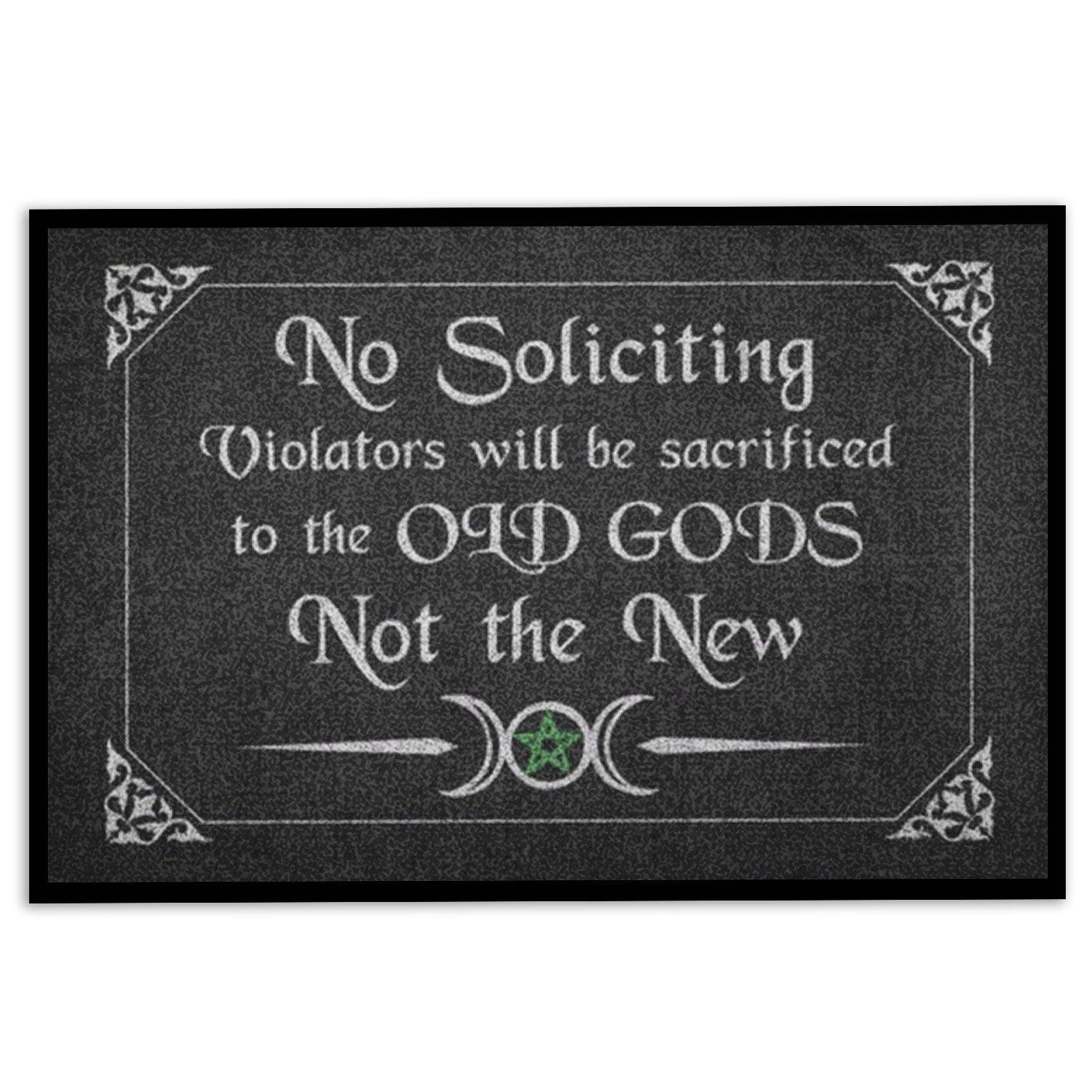 Ohaprints-Doormat-Outdoor-Indoor-Wicca-Witch-No-Soliciting-Violators-Will-Be-Sacrificed-Rubber-Door-Mat-474-18'' x 30''