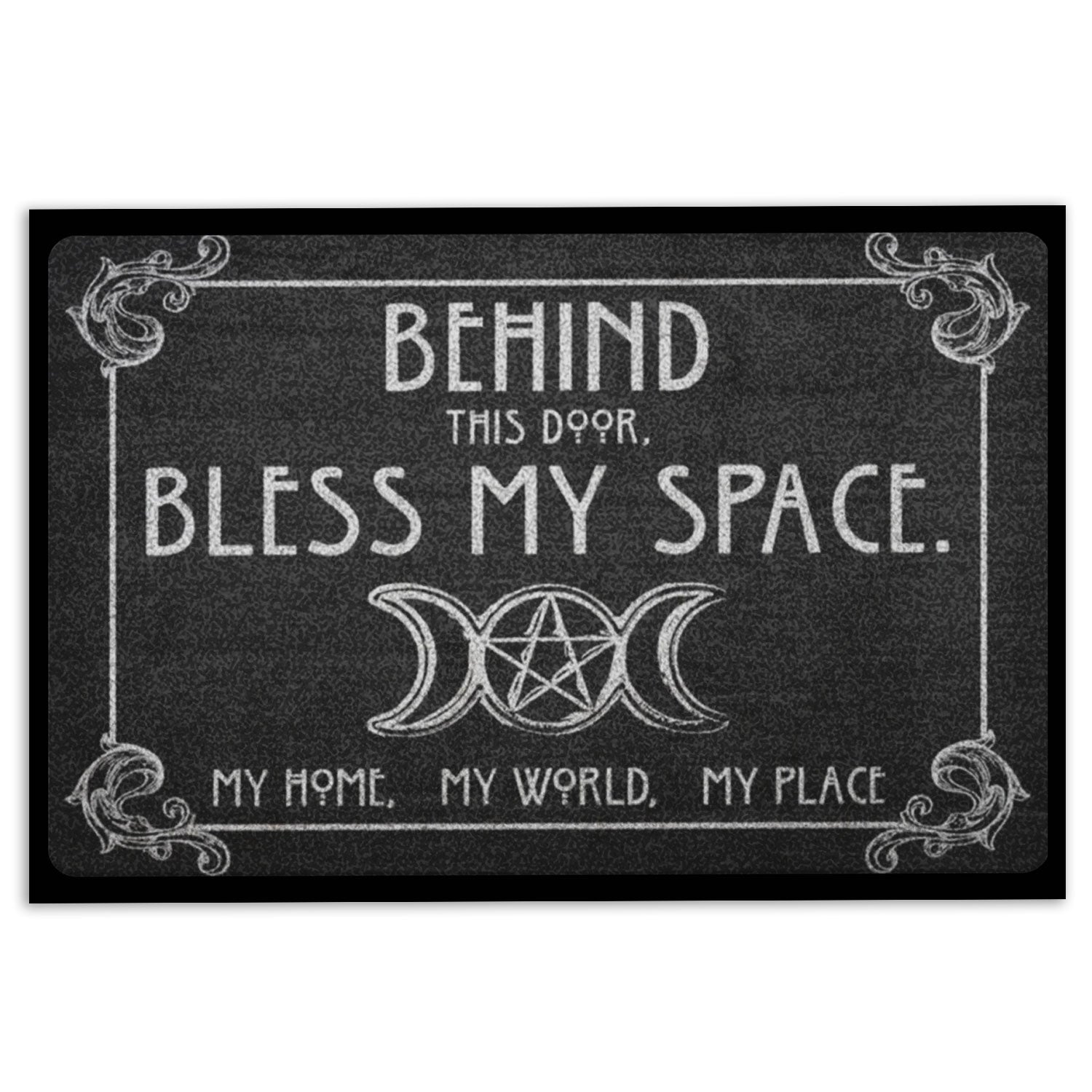 Ohaprints-Doormat-Outdoor-Indoor-Wicca-Witch-Behind-This-Door-Bless-My-Space-Rubber-Door-Mat-661-18'' x 30''