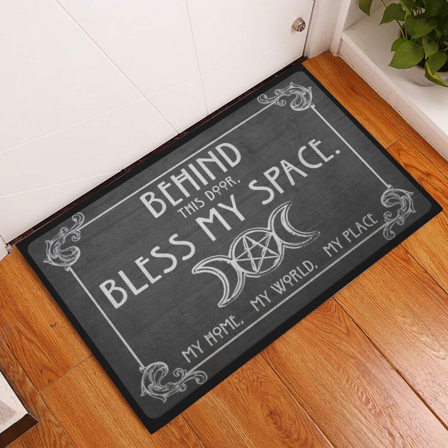 Ohaprints-Doormat-Outdoor-Indoor-Wicca-Witch-Behind-This-Door-Bless-My-Space-Rubber-Door-Mat-661-