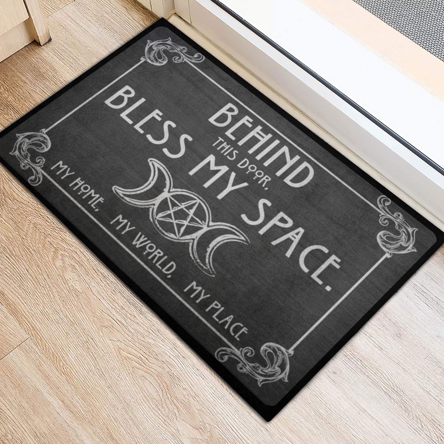 Ohaprints-Doormat-Outdoor-Indoor-Wicca-Witch-Behind-This-Door-Bless-My-Space-Rubber-Door-Mat-661-