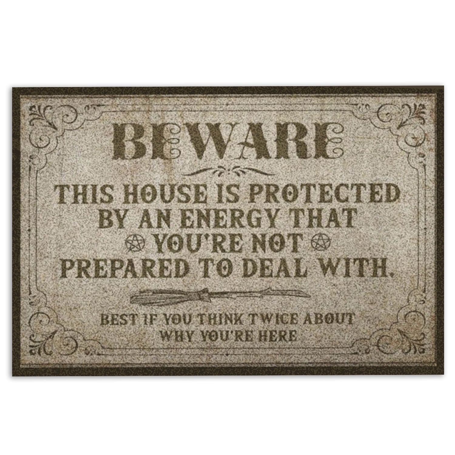 Ohaprints-Doormat-Outdoor-Indoor-Witch-Beware-This-House-Wicca-Witch-Rubber-Door-Mat-662-18'' x 30''