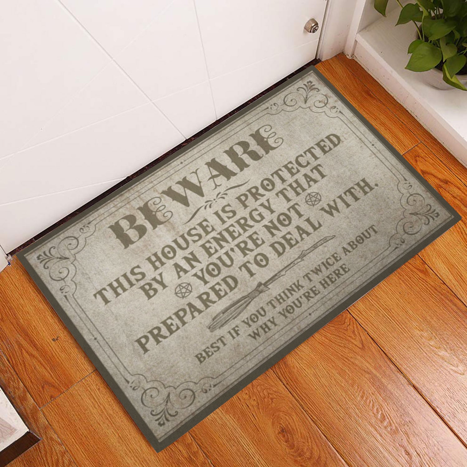 Ohaprints-Doormat-Outdoor-Indoor-Witch-Beware-This-House-Wicca-Witch-Rubber-Door-Mat-662-