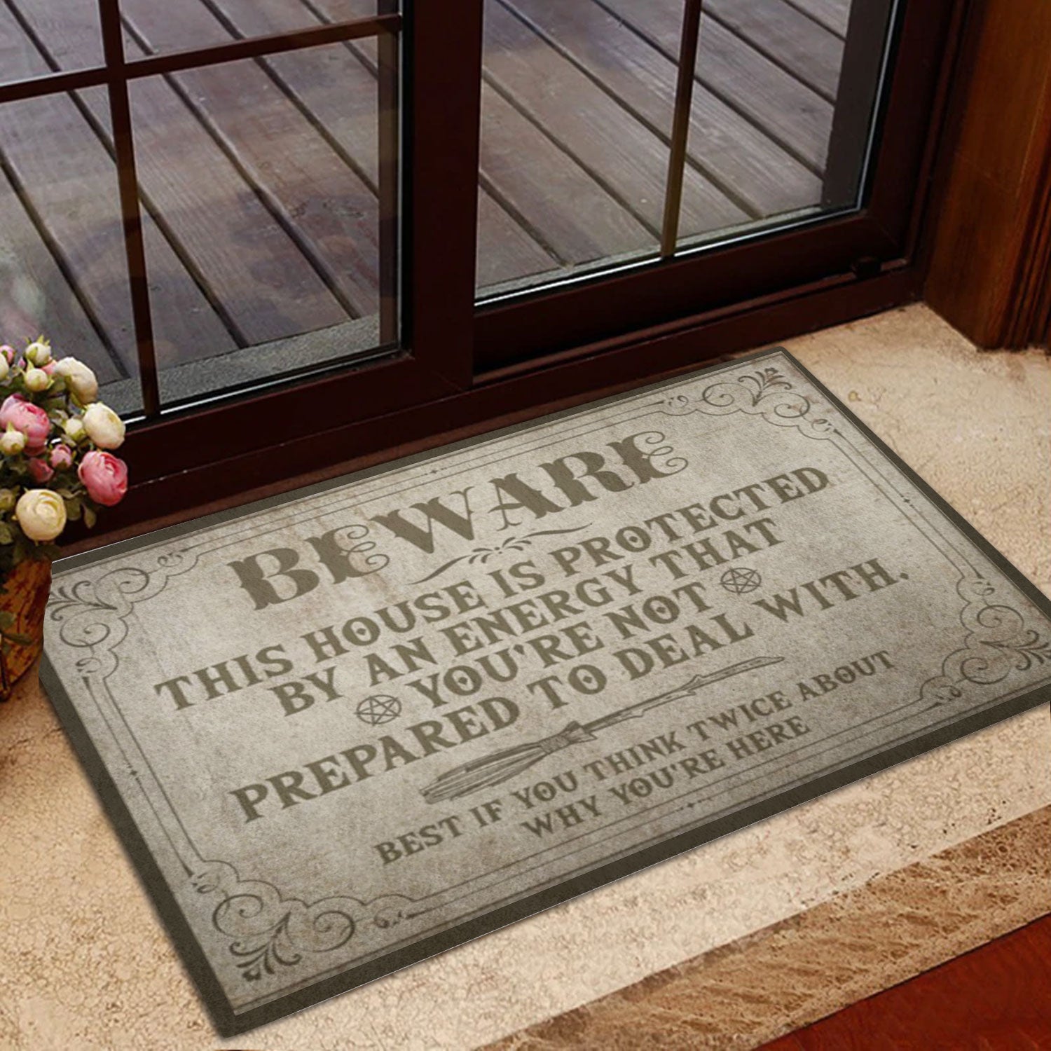 Ohaprints-Doormat-Outdoor-Indoor-Witch-Beware-This-House-Wicca-Witch-Rubber-Door-Mat-662-