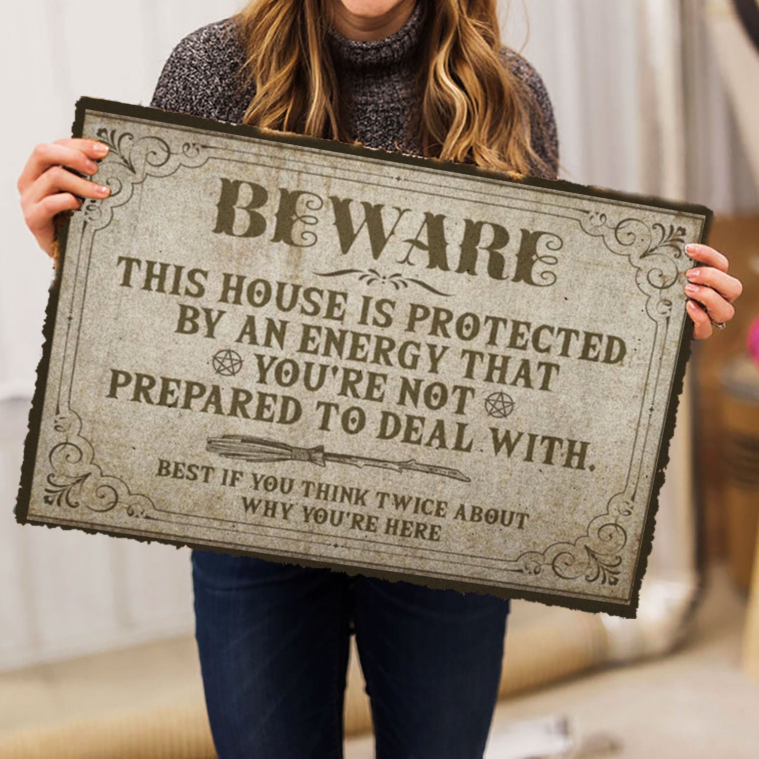 Ohaprints-Doormat-Outdoor-Indoor-Witch-Beware-This-House-Wicca-Witch-Rubber-Door-Mat-662-