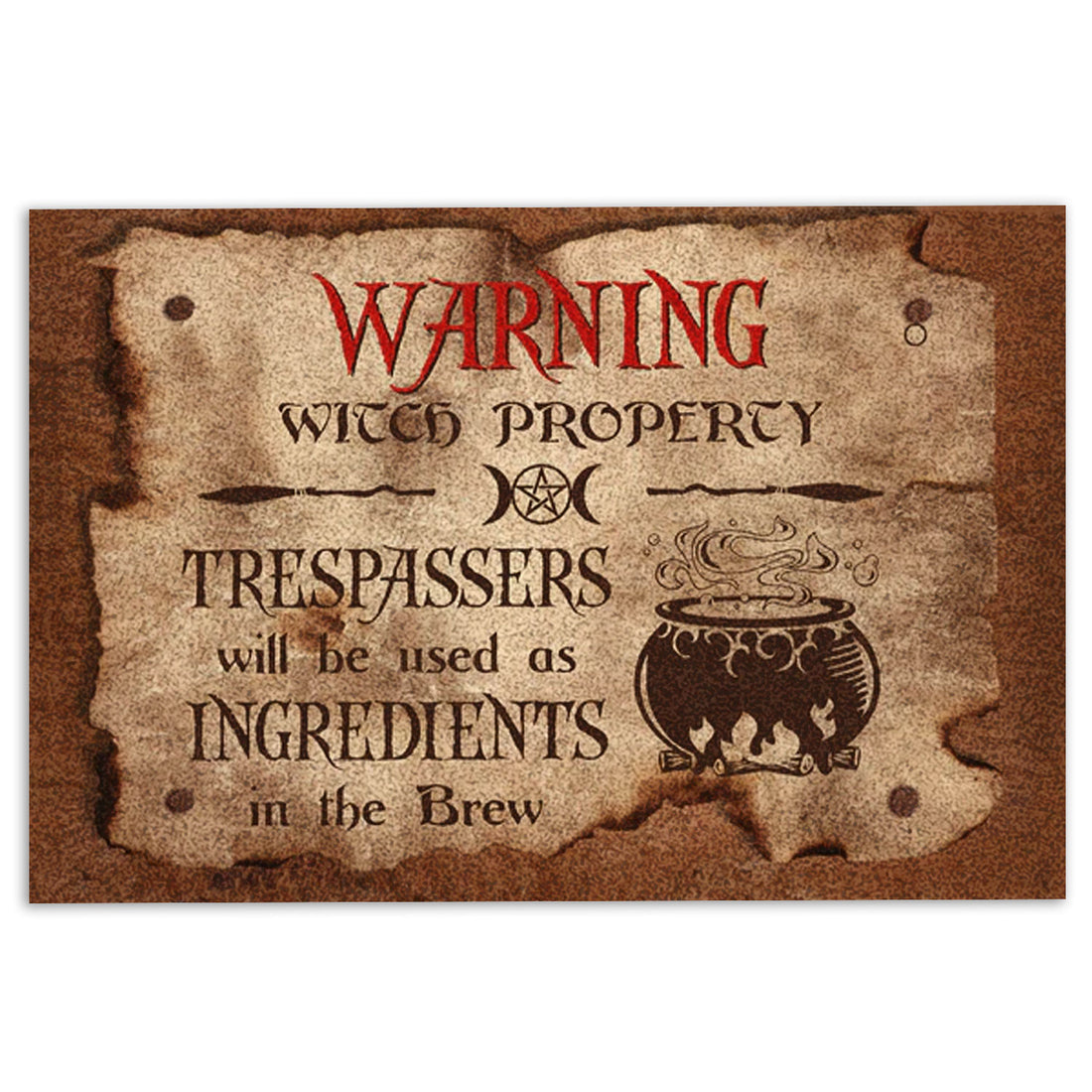 Ohaprints-Doormat-Outdoor-Indoor-Wicca-Witch-Warning-Witch-Properety-Rubber-Door-Mat-664-18'' x 30''