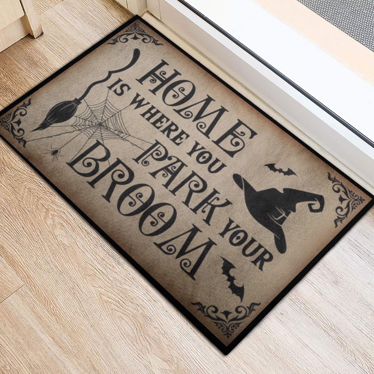 Ohaprints-Doormat-Outdoor-Indoor-Wicca-Witch-Home-Is-Where-You-Park-Your-Broom-Rubber-Door-Mat-666-