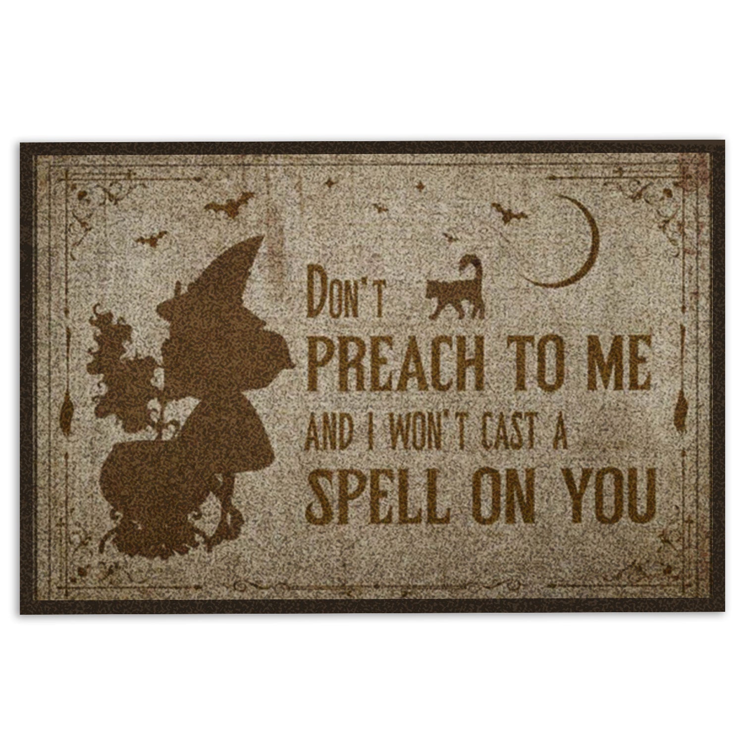 Ohaprints-Doormat-Outdoor-Indoor-Don'T-Preach-To-Me-Wicca-Witch-Rubber-Door-Mat-669-18'' x 30''