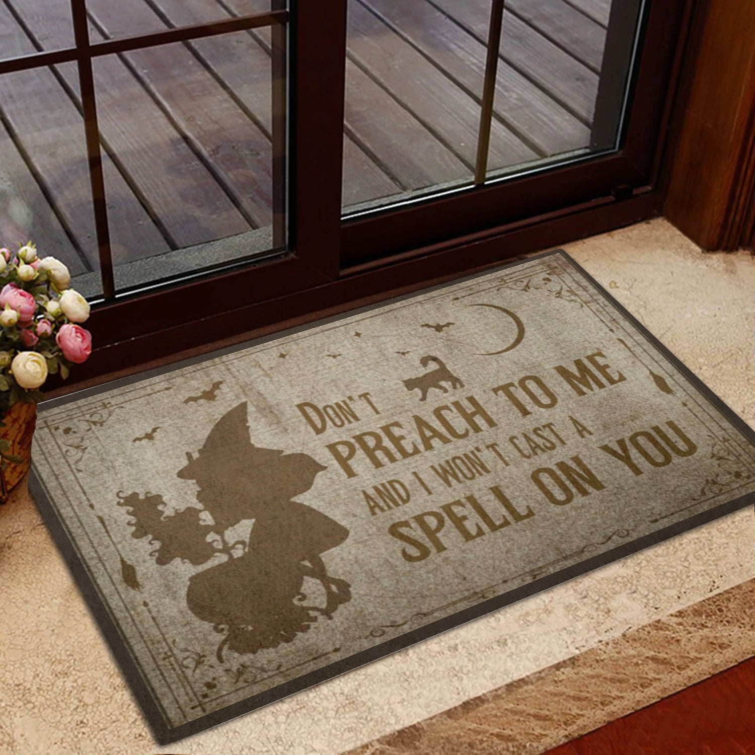 Ohaprints-Doormat-Outdoor-Indoor-Don'T-Preach-To-Me-Wicca-Witch-Rubber-Door-Mat-669-