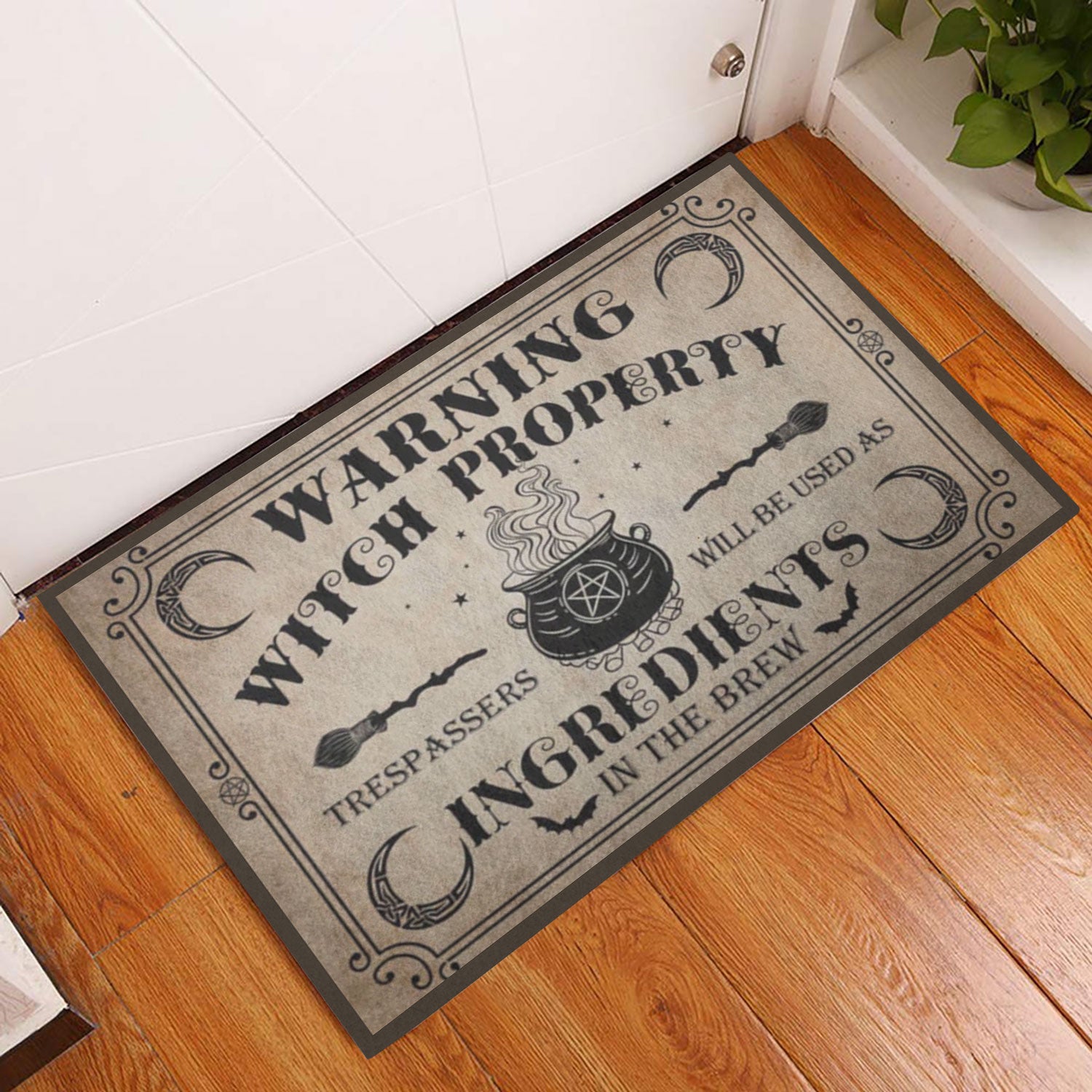 Ohaprints-Doormat-Outdoor-Indoor-Warning-Witch-Property-Wicca-Wiccan-Rubber-Door-Mat-671-