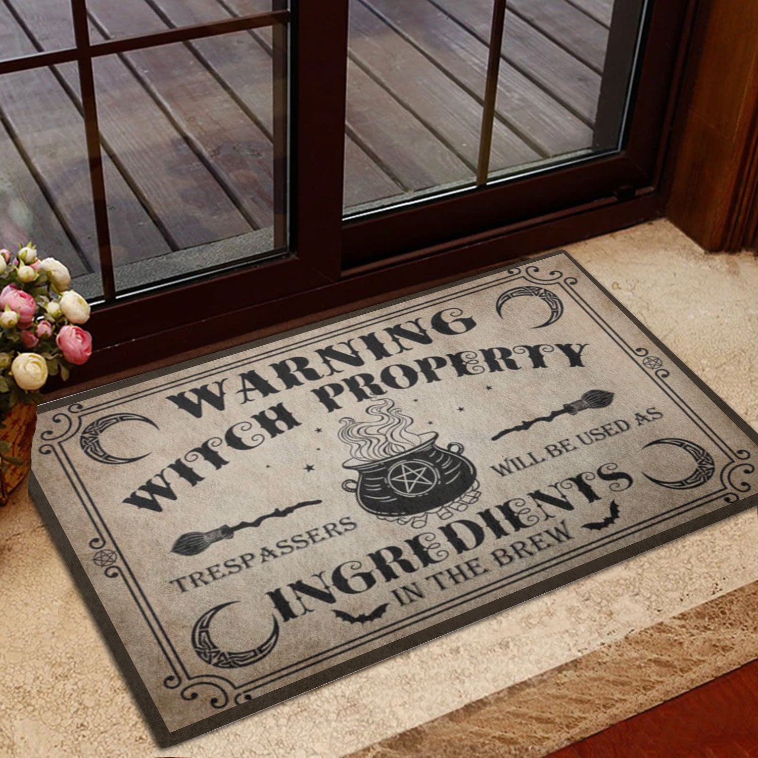 Ohaprints-Doormat-Outdoor-Indoor-Warning-Witch-Property-Wicca-Wiccan-Rubber-Door-Mat-671-