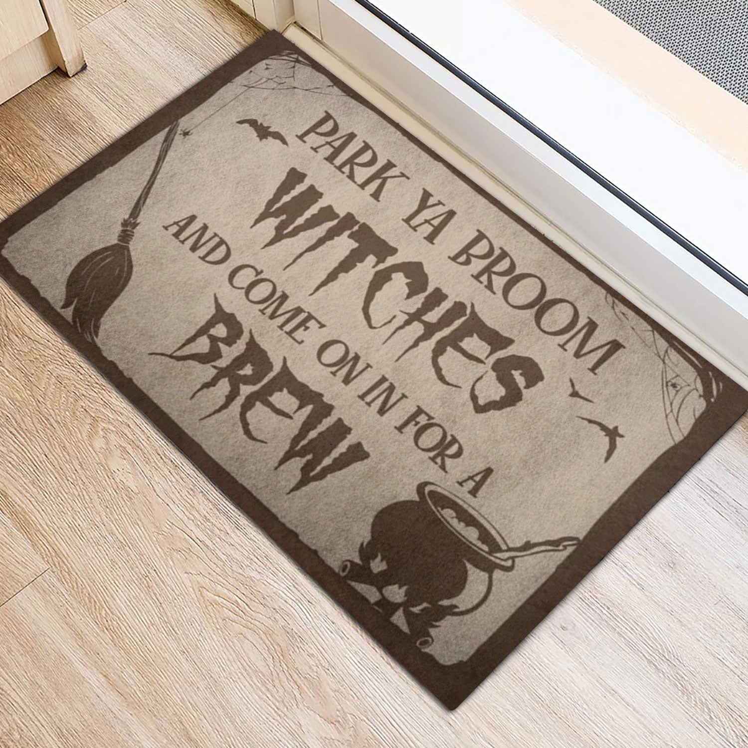 Ohaprints-Doormat-Outdoor-Indoor-Witch-Park-Ya-Broom-Witches-And-Come-On-In-For-A-Brew-Rubber-Door-Mat-672-