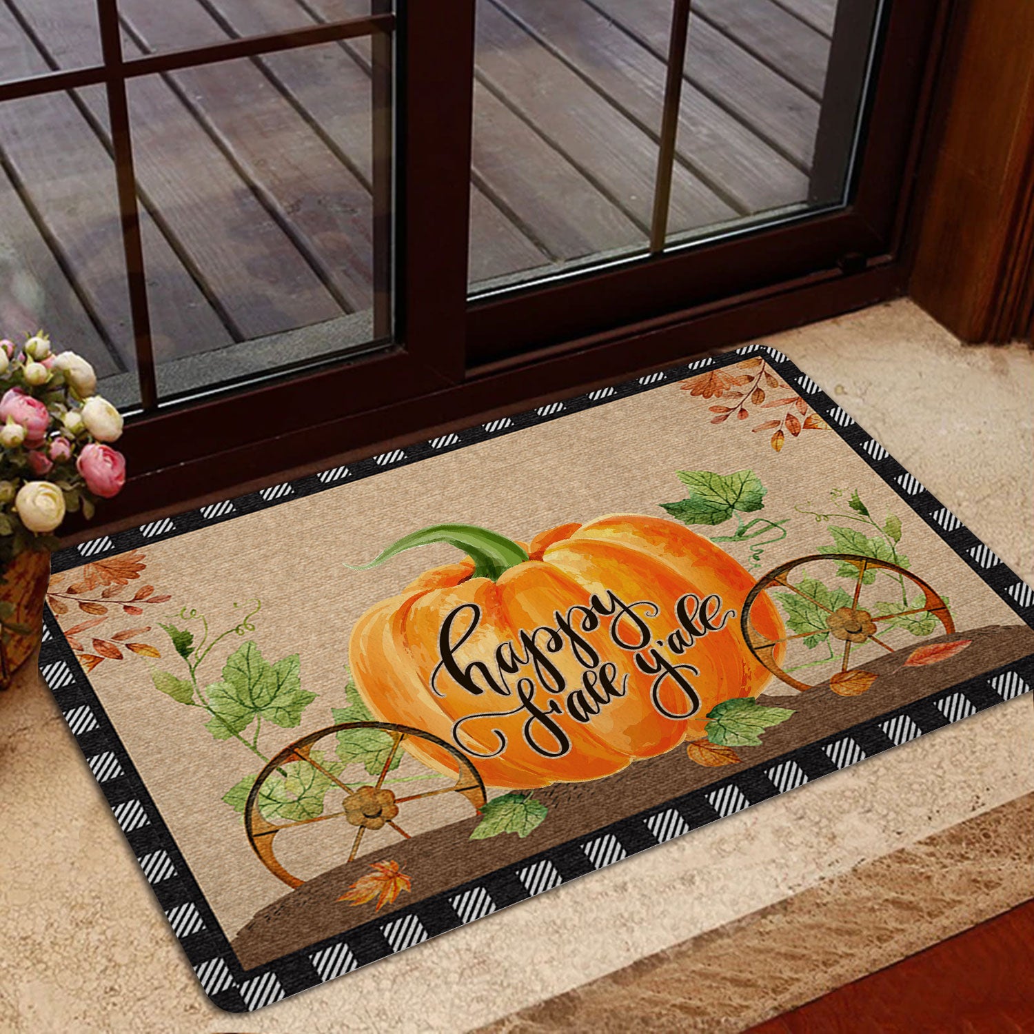 Ohaprints-Doormat-Outdoor-Indoor-Happy-Fall-Y'All-Pumpkin-Thanksgiving-Autumn-Rubber-Door-Mat-1581-