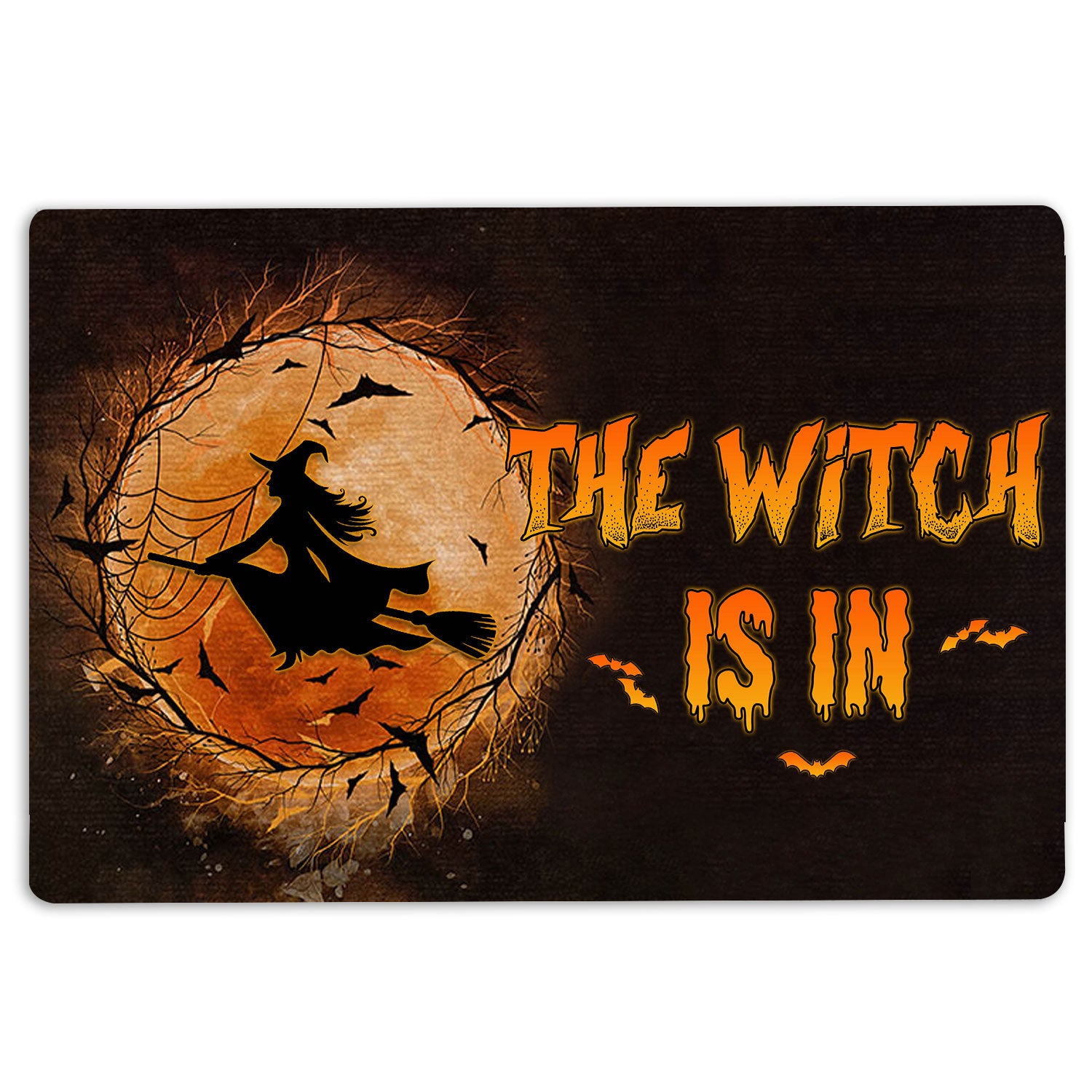 Ohaprints-Doormat-Outdoor-Indoor-Witch-Wizard-Halloween-Spell-Witches-Witch-The-Witch-Is-In-Rubber-Door-Mat-1584-18'' x 30''