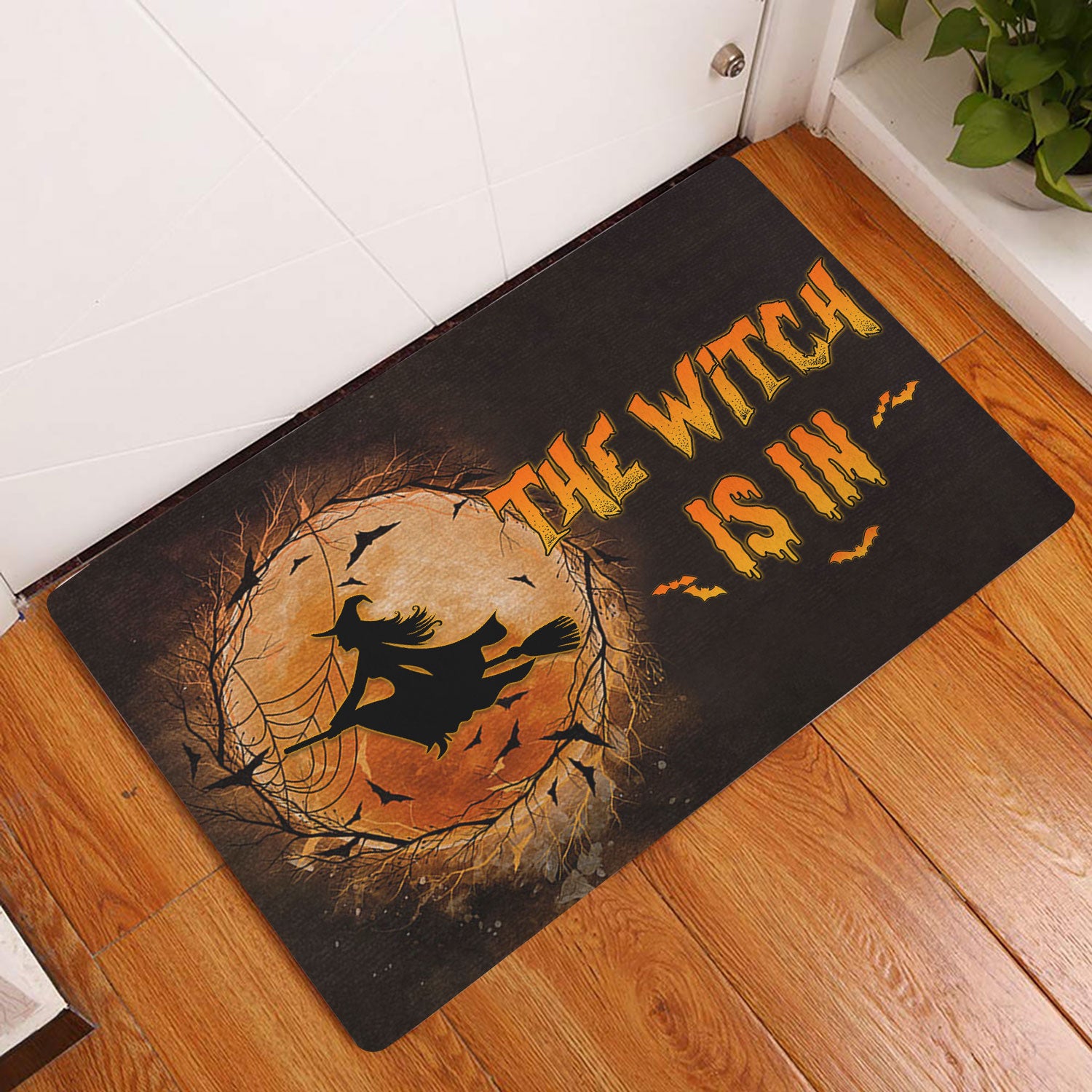 Ohaprints-Doormat-Outdoor-Indoor-Witch-Wizard-Halloween-Spell-Witches-Witch-The-Witch-Is-In-Rubber-Door-Mat-1584-