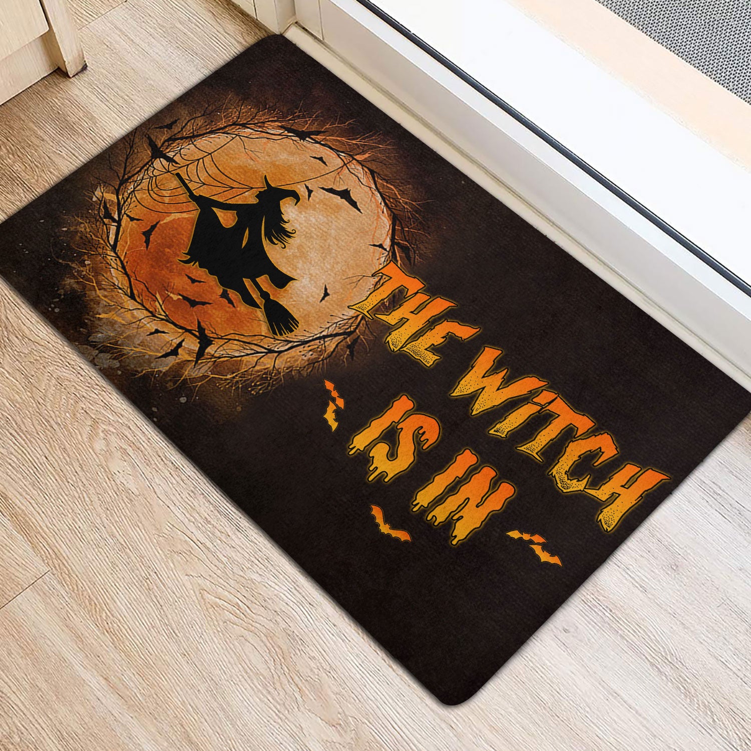 Ohaprints-Doormat-Outdoor-Indoor-Witch-Wizard-Halloween-Spell-Witches-Witch-The-Witch-Is-In-Rubber-Door-Mat-1584-