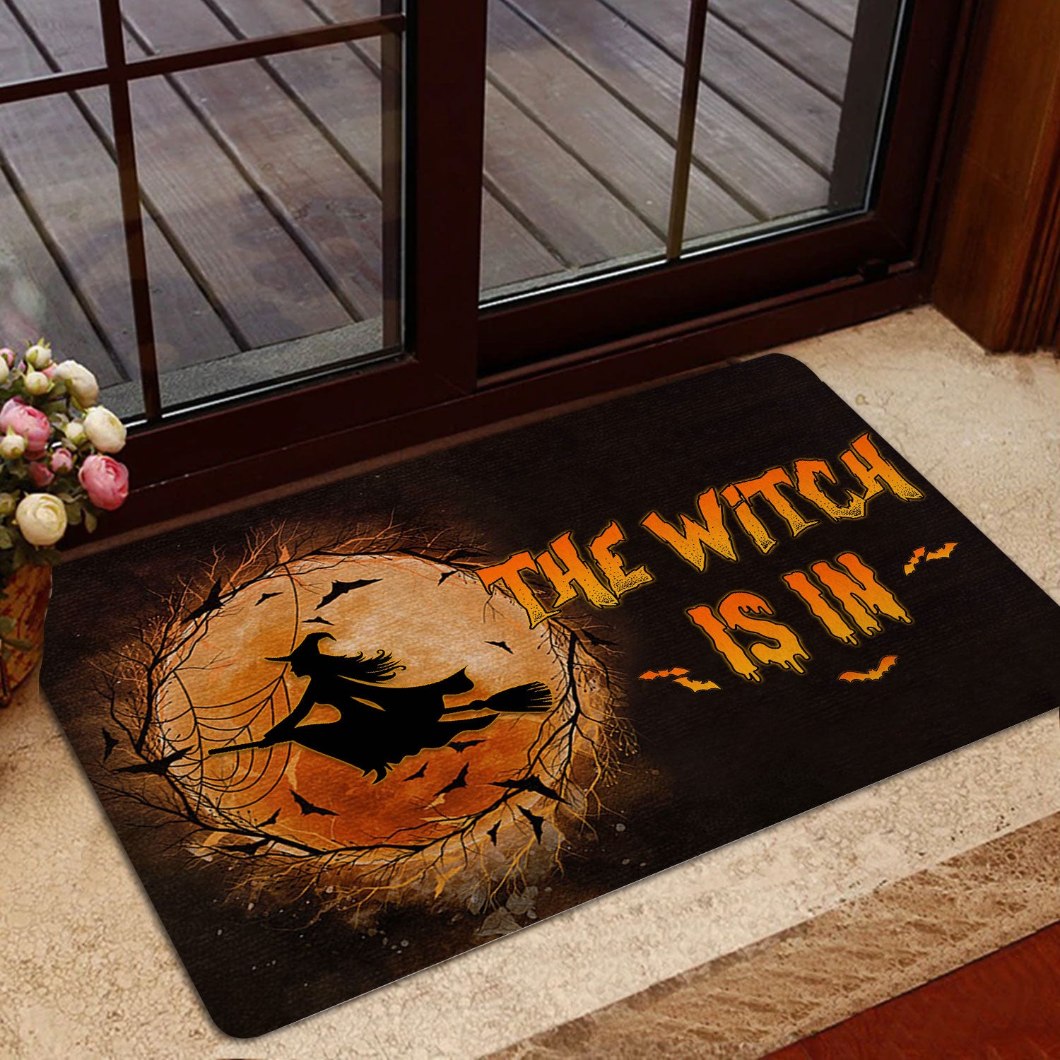 Ohaprints-Doormat-Outdoor-Indoor-Witch-Wizard-Halloween-Spell-Witches-Witch-The-Witch-Is-In-Rubber-Door-Mat-1584-