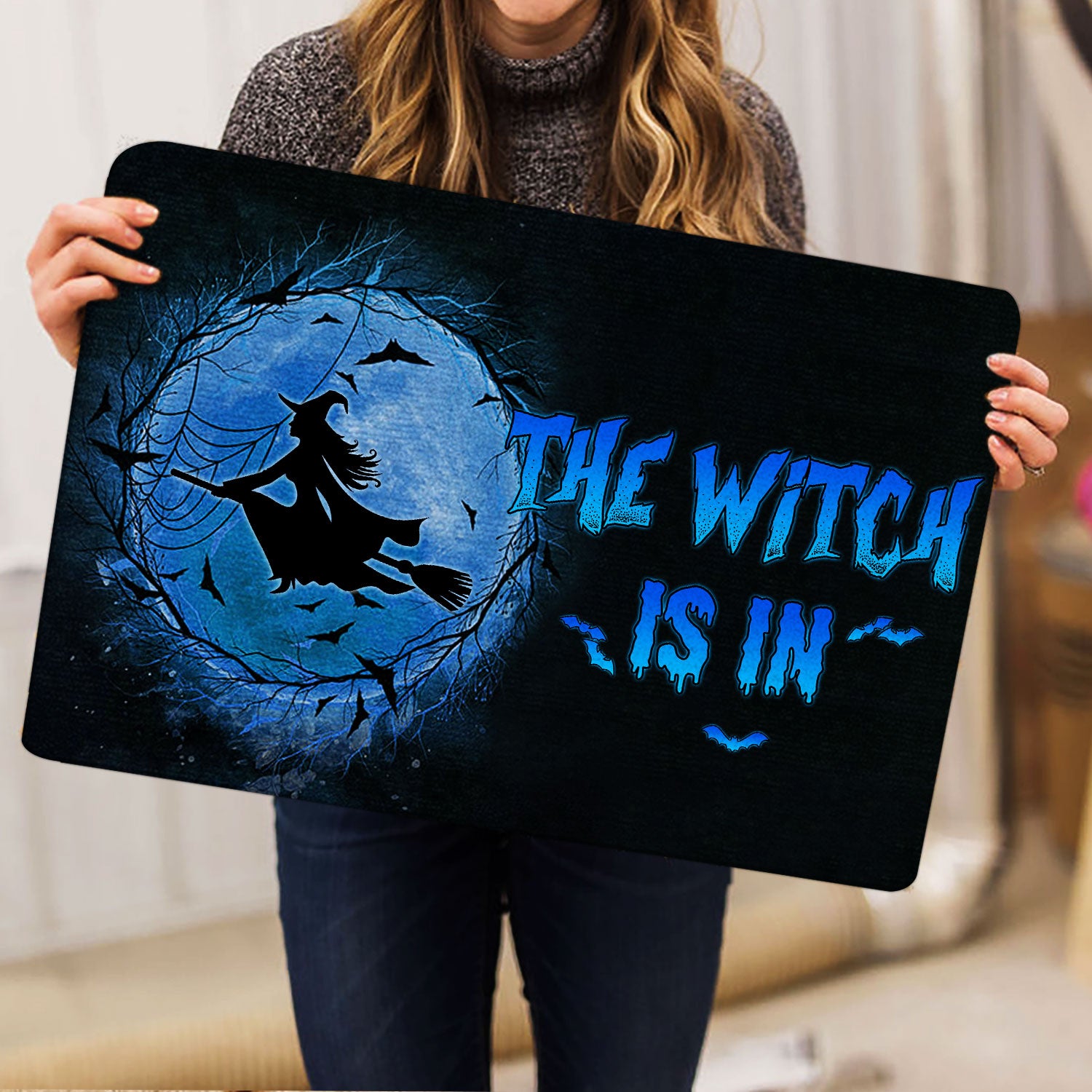 Ohaprints-Doormat-Outdoor-Indoor-Witch-Wizard-Halloween-Spell-Witches-The-Witch-Is-In-Blue-Moon-Rubber-Door-Mat-1585-