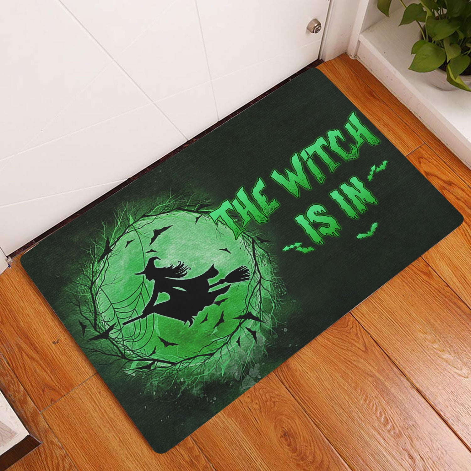 Ohaprints-Doormat-Outdoor-Indoor-Witch-Wizard-Halloween-Spell-Witches-The-Witch-Is-In-Green-Moon-Rubber-Door-Mat-1586-