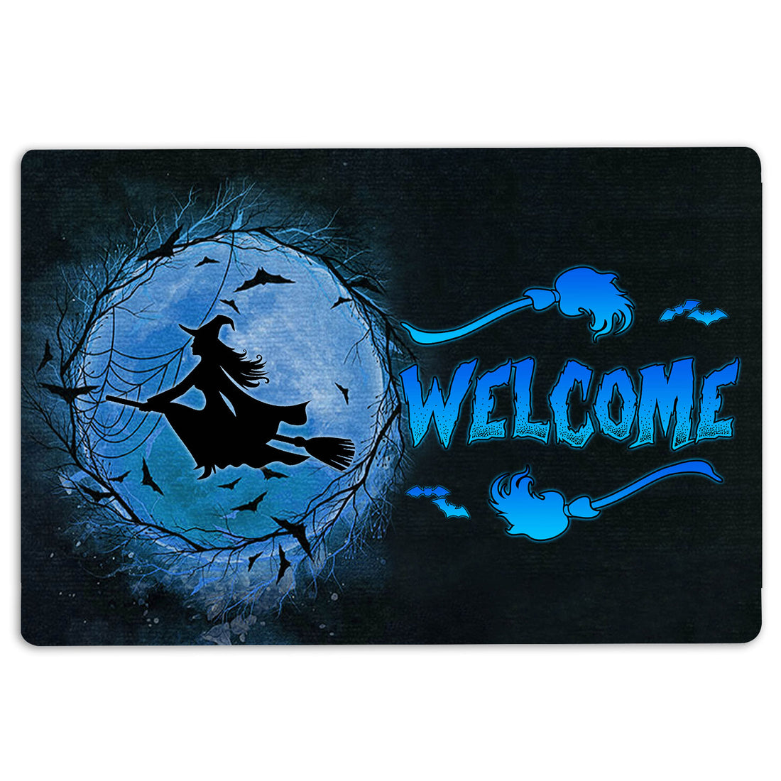 Ohaprints-Doormat-Outdoor-Indoor-Witch-Wizard-Halloween-Spell-Witches-Welcome-Blue-Moon-Rubber-Door-Mat-1592-18'' x 30''