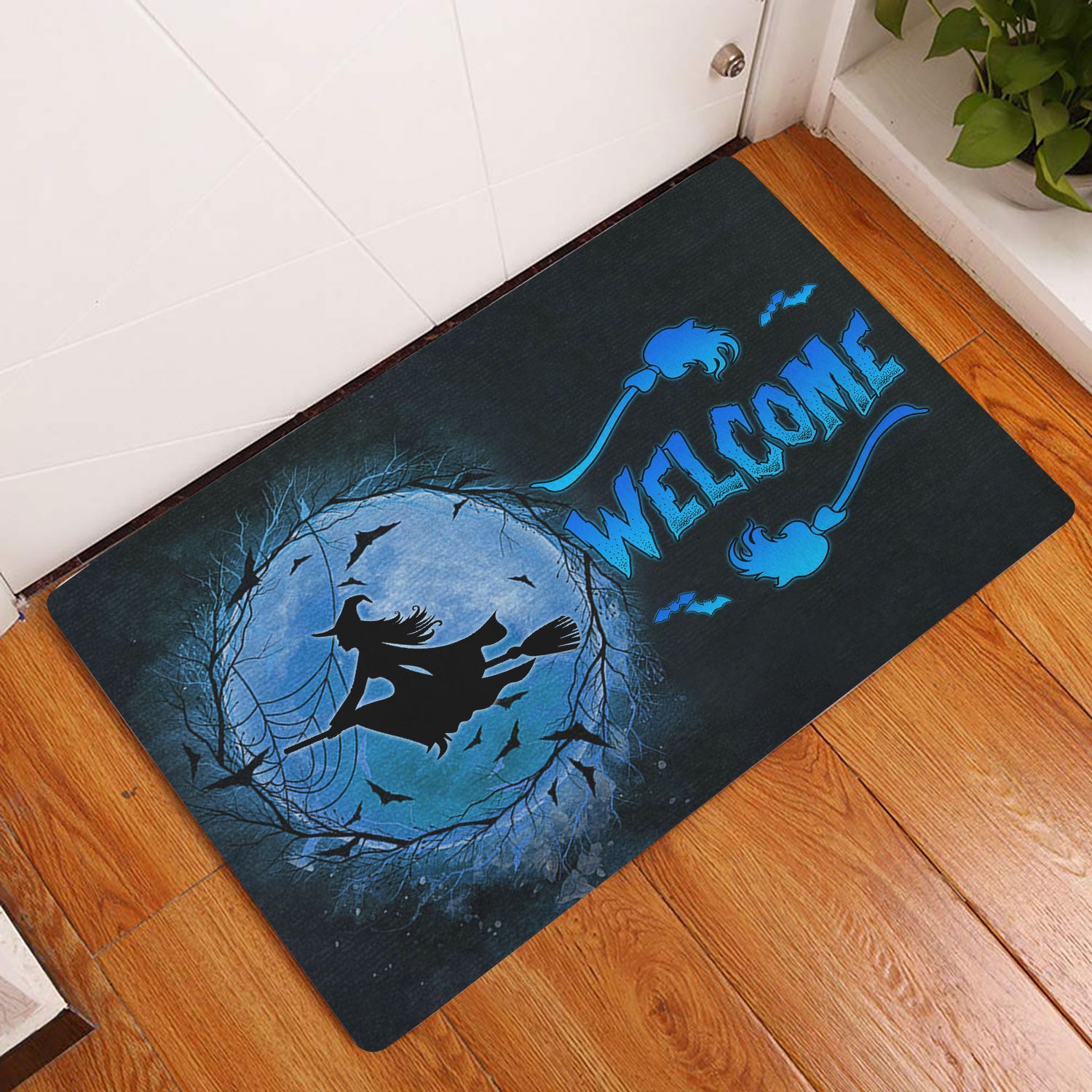 Ohaprints-Doormat-Outdoor-Indoor-Witch-Wizard-Halloween-Spell-Witches-Welcome-Blue-Moon-Rubber-Door-Mat-1592-