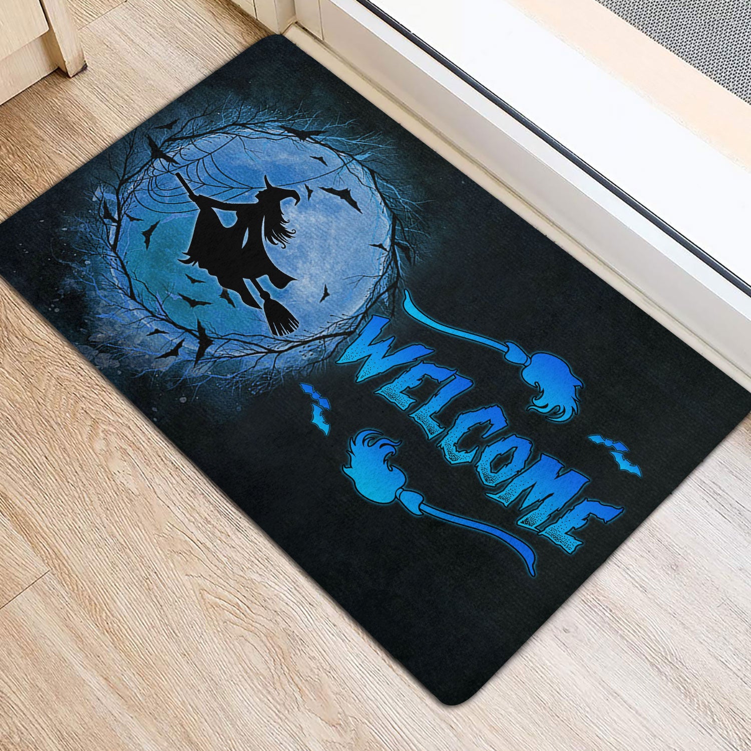 Ohaprints-Doormat-Outdoor-Indoor-Witch-Wizard-Halloween-Spell-Witches-Welcome-Blue-Moon-Rubber-Door-Mat-1592-