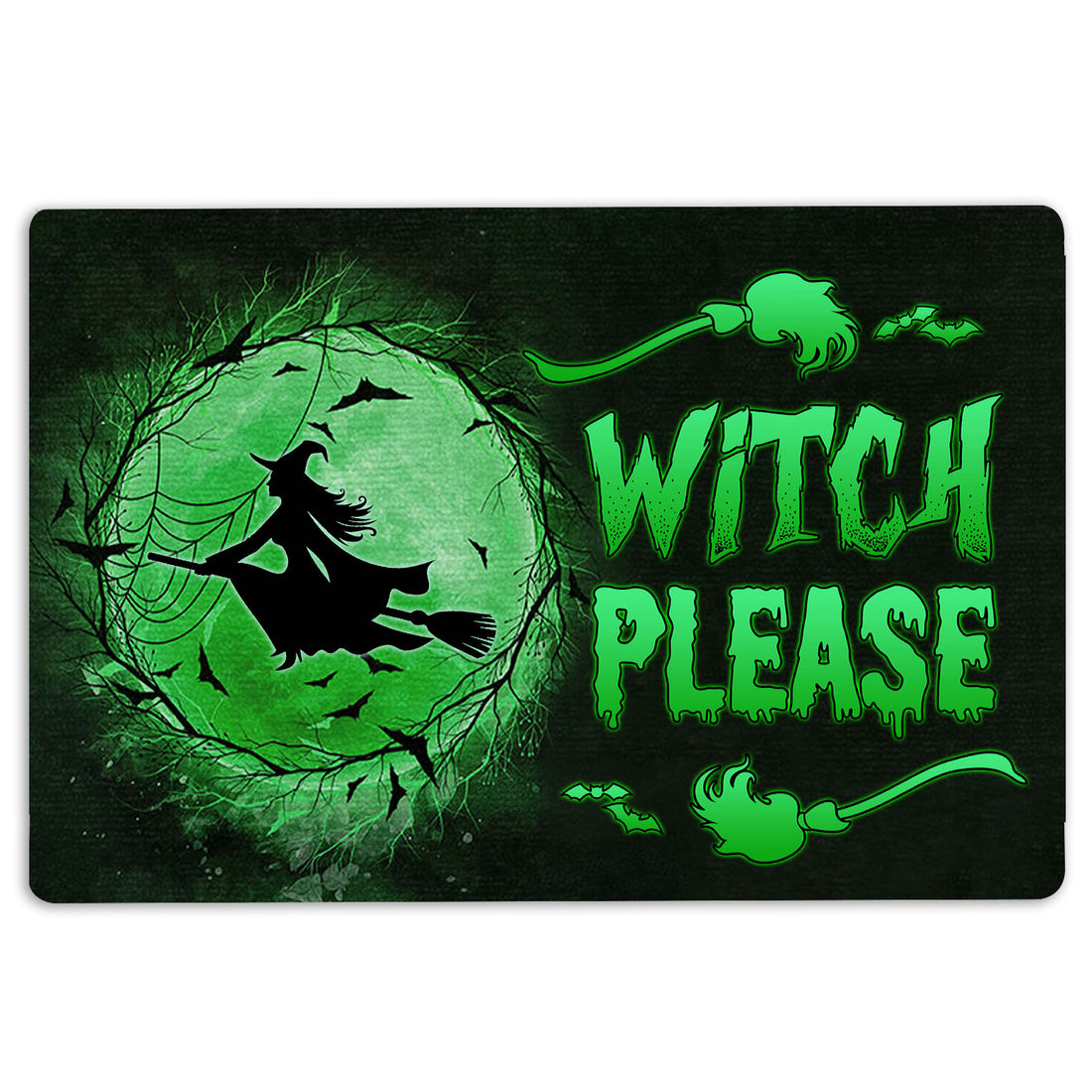 Ohaprints-Doormat-Outdoor-Indoor-Witch-Wizard-Halloween-Spell-Witches-Witch-Please-Green-Moon-Rubber-Door-Mat-1594-18'' x 30''