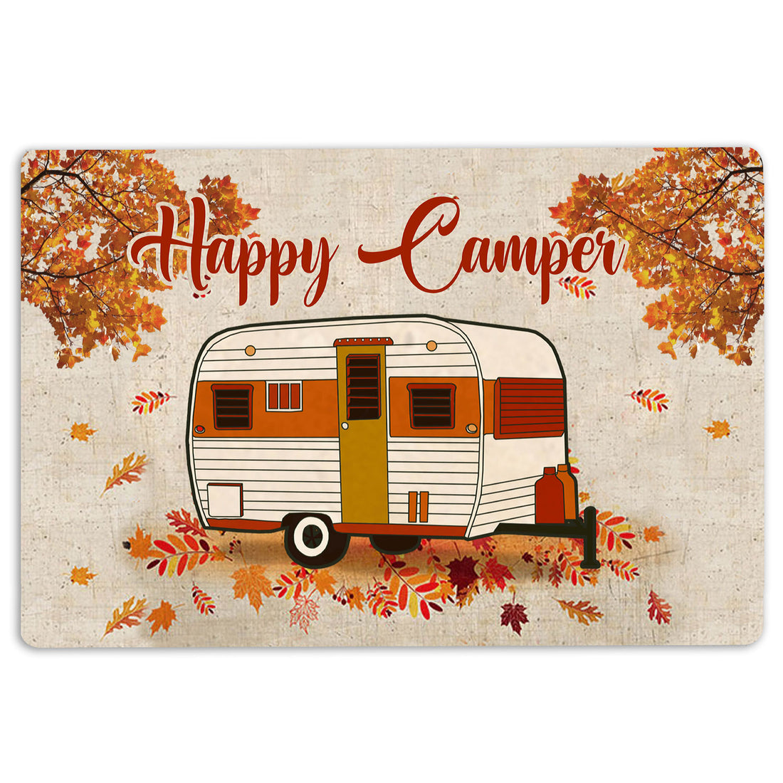 Ohaprints-Doormat-Outdoor-Indoor-Happy-Camper-Fall-Camping-Vintage-Trailer-Fall-Autumn-Rubber-Door-Mat-1596-18'' x 30''