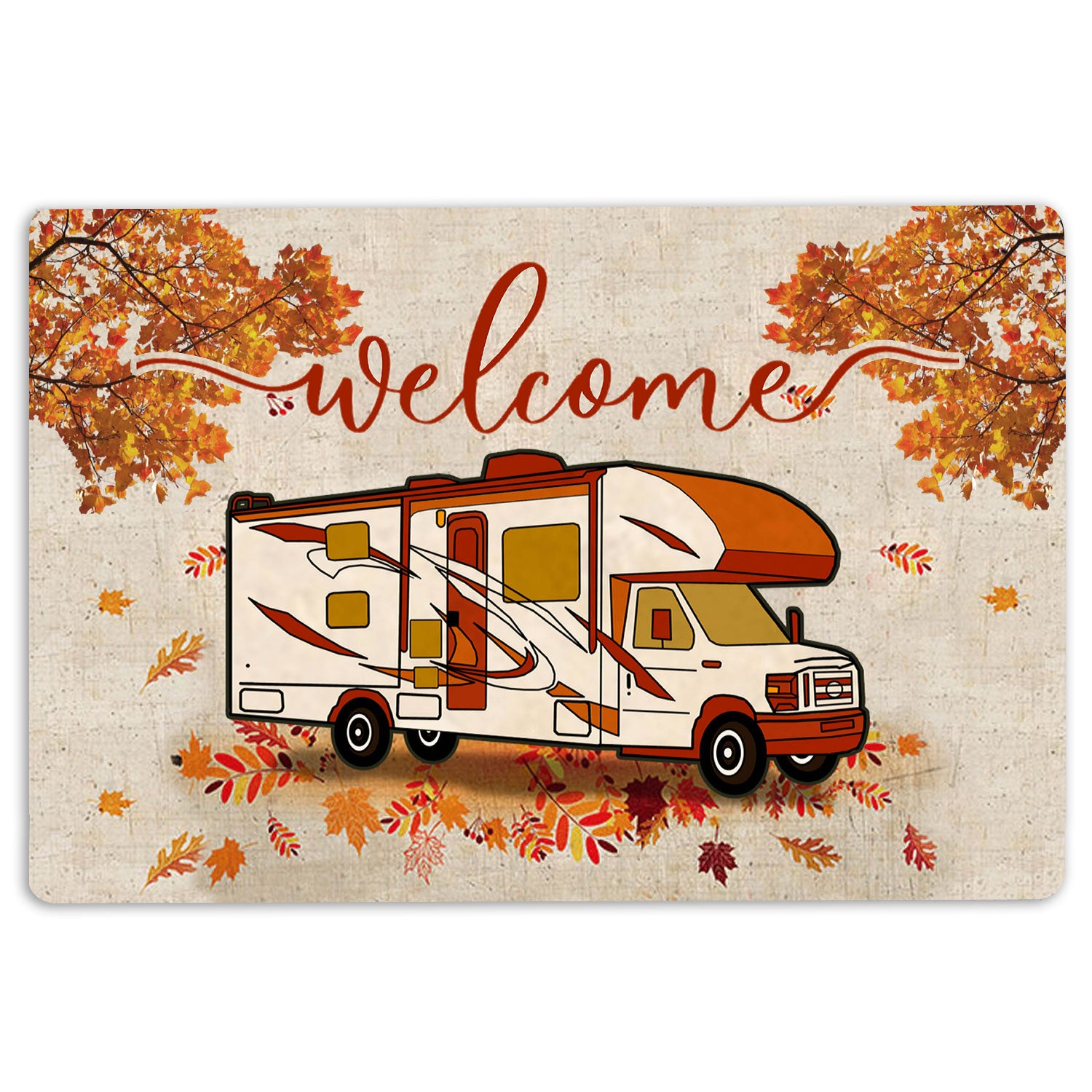 Ohaprints-Doormat-Outdoor-Indoor-Camping-Welcome-Campsite-Camping-Class-C-Fall-Autumn-Rubber-Door-Mat-1603-18'' x 30''