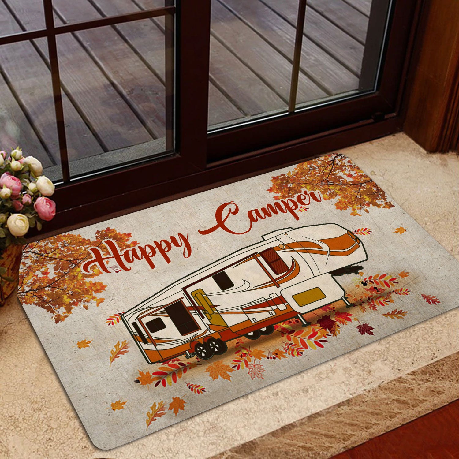 Ohaprints-Doormat-Outdoor-Indoor-Happy-Camper-Fall-Camping-5Th-Wheel-Fall-Autumn-Rubber-Door-Mat-1605-