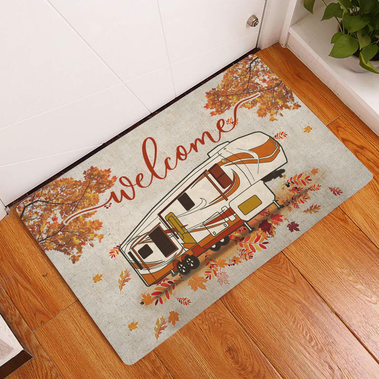 Ohaprints-Doormat-Outdoor-Indoor-Camping-Welcome-Fall-Camping-5Th-Wheel-Fall-Autumn-Rubber-Door-Mat-1607-