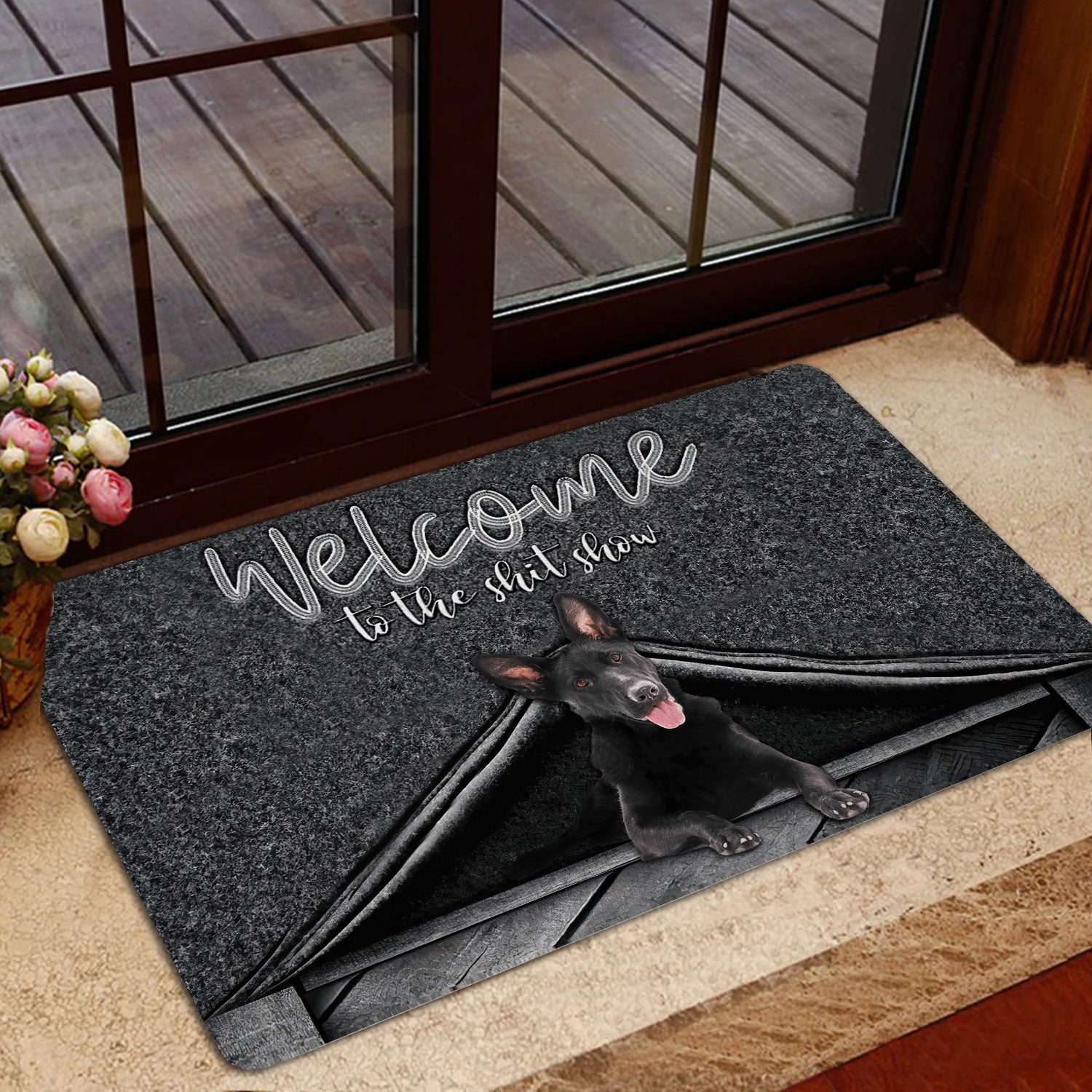 Ohaprints-Doormat-Outdoor-Indoor-Black-German-Shepherd-Welcome-To-The-Shitshow-Gift-For-Dog-Lover-Rubber-Door-Mat-1610-