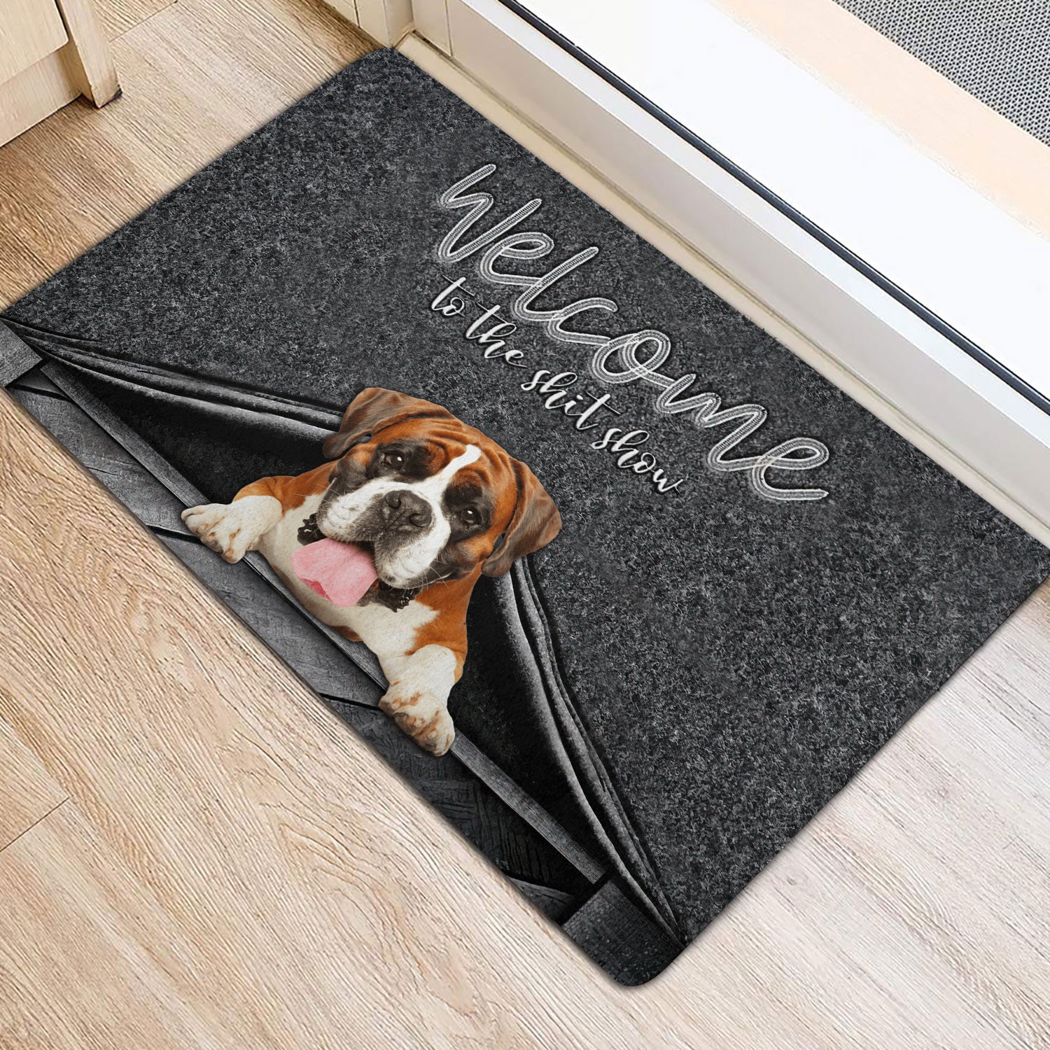 Ohaprints-Doormat-Outdoor-Indoor-Boxer-Dog-Welcome-To-The-Shitshow-Gifts-For-Dog-Lovers-Rubber-Door-Mat-1614-