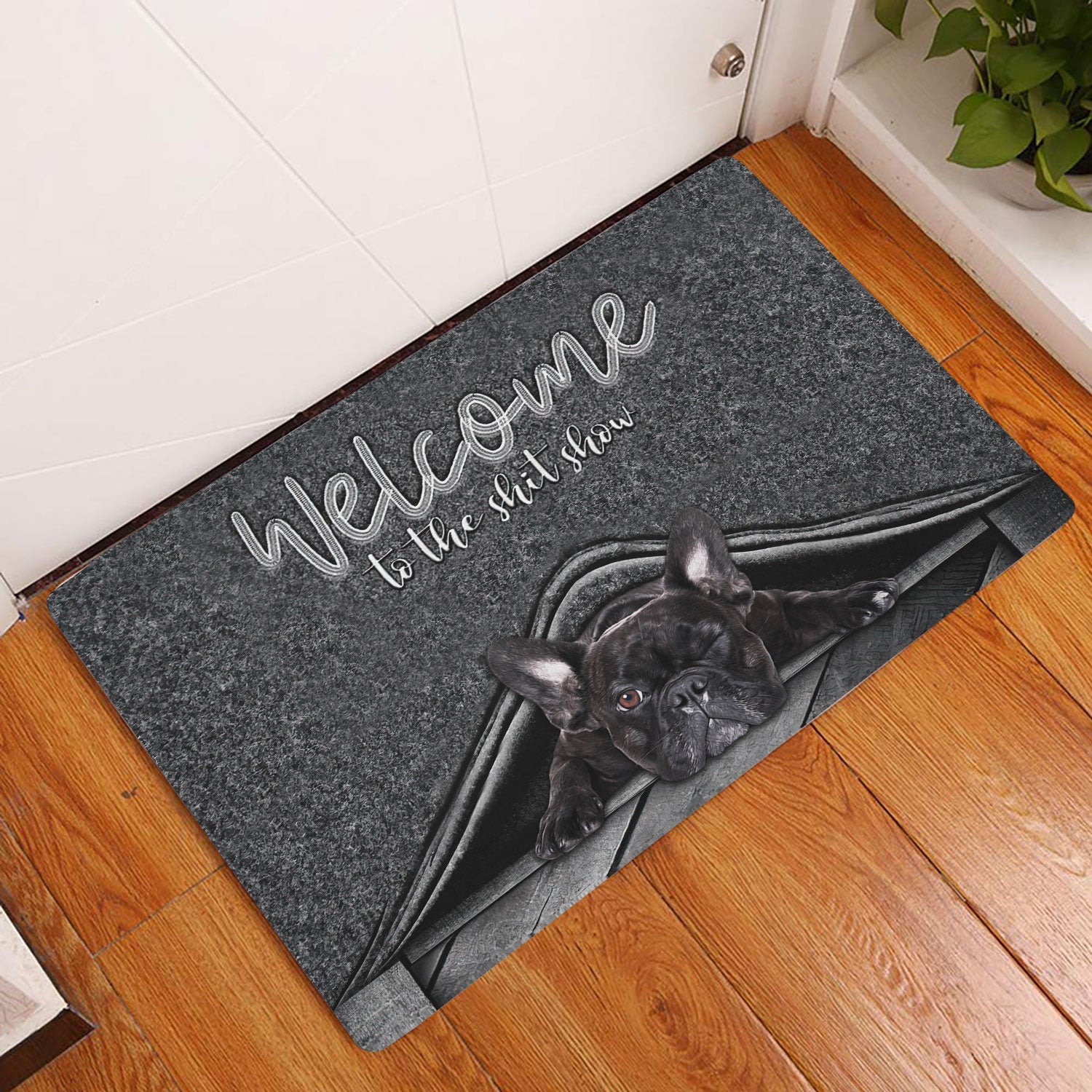 Ohaprints-Doormat-Outdoor-Indoor-French-Bulldog-Welcome-To-The-Shitshow-Gifts-For-Dog-Lovers-Rubber-Door-Mat-1622-