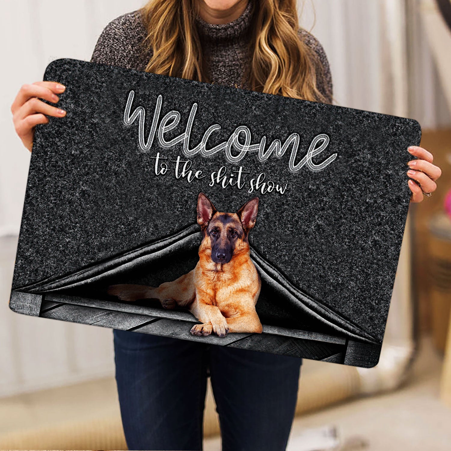 Ohaprints-Doormat-Outdoor-Indoor-German-Shepherd-Dog-Welcome-To-The-Shitshow-Gifts-For-Dog-Lovers-Rubber-Door-Mat-1623-