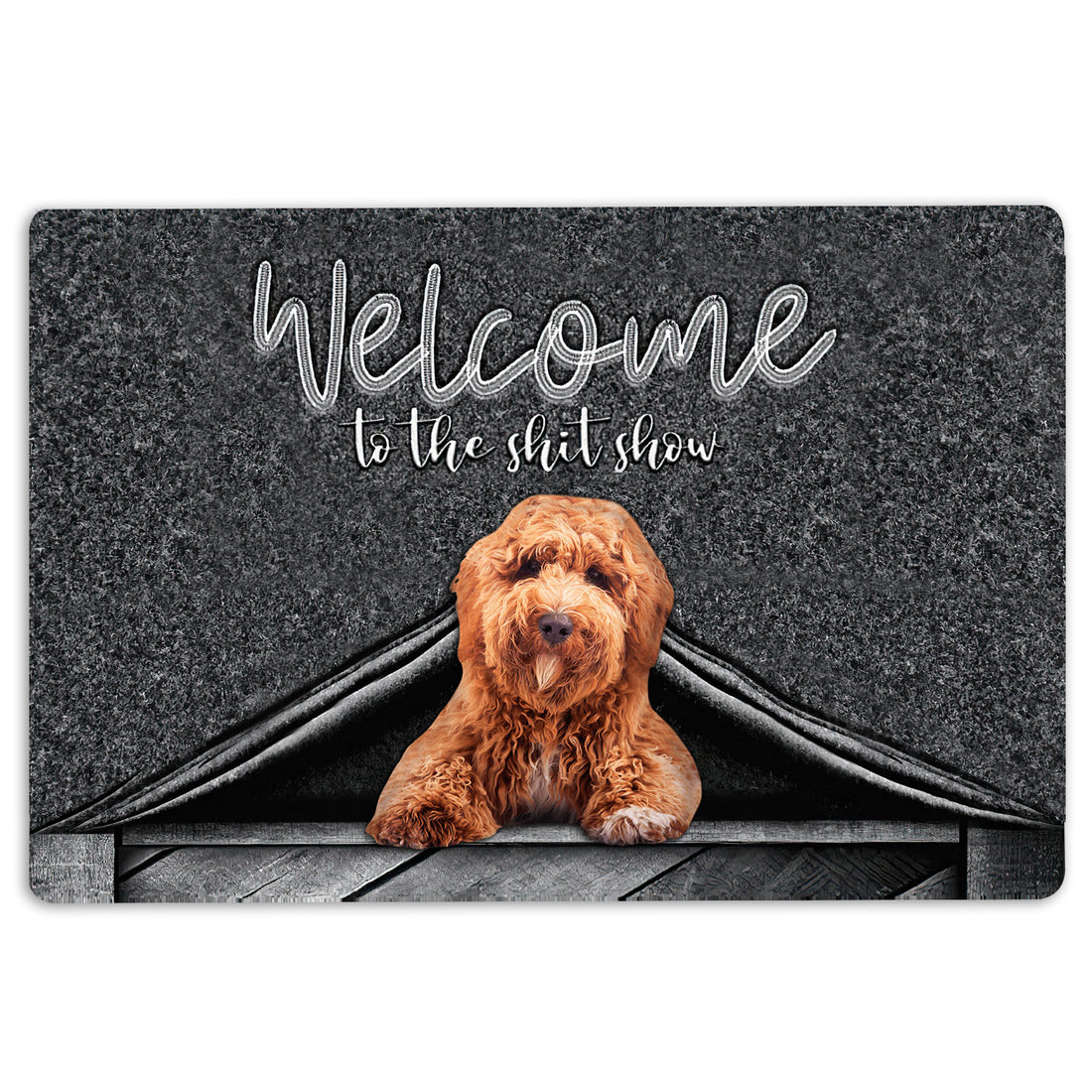 Ohaprints-Doormat-Outdoor-Indoor-Poodle-Dog-Welcome-To-The-Shitshow-Gifts-For-Dog-Lovers-Rubber-Door-Mat-1627-18'' x 30''