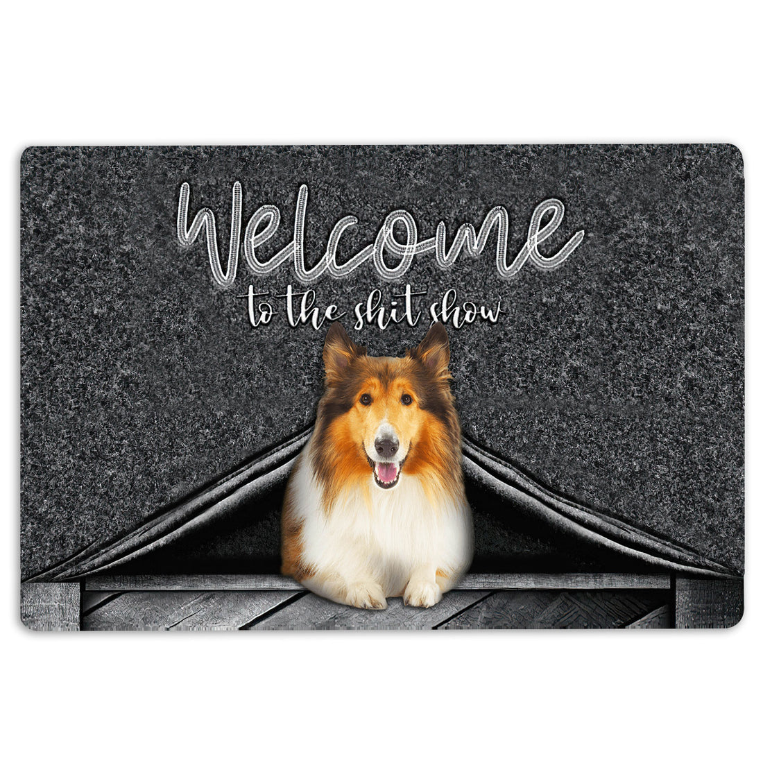 Ohaprints-Doormat-Outdoor-Indoor-Rough-Collie-Dog-Welcome-To-The-Shitshow-Gifts-For-Dog-Lovers-Rubber-Door-Mat-1630-18'' x 30''