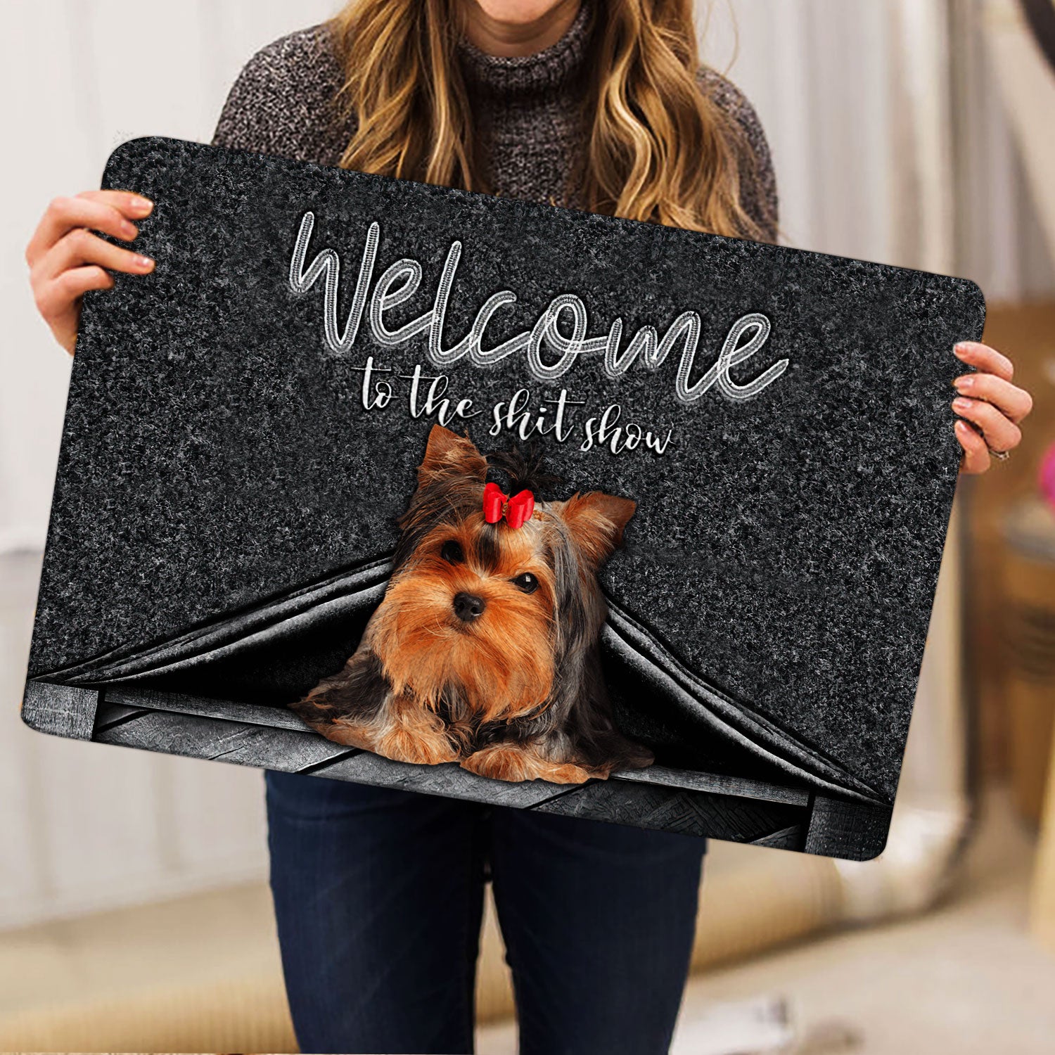 Ohaprints Doormat Outdoor Indoor Yorkshire Terrier Dog Welcome To The