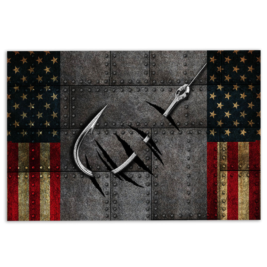 Ohaprints-Doormat-Outdoor-Indoor-Fishing-Hook-Fisherman-American-Flag-Pattern-Rubber-Door-Mat-704-18'' x 30''