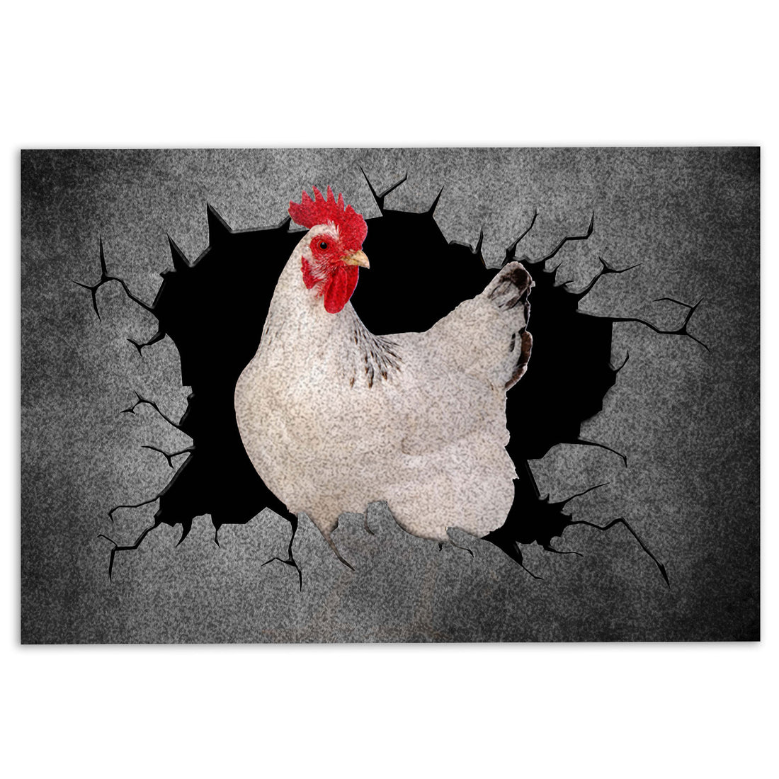 Ohaprints-Doormat-Outdoor-Indoor-Funny-Chicken-Farm-Animal-Crack-Pattern-Rubber-Door-Mat-712-18'' x 30''