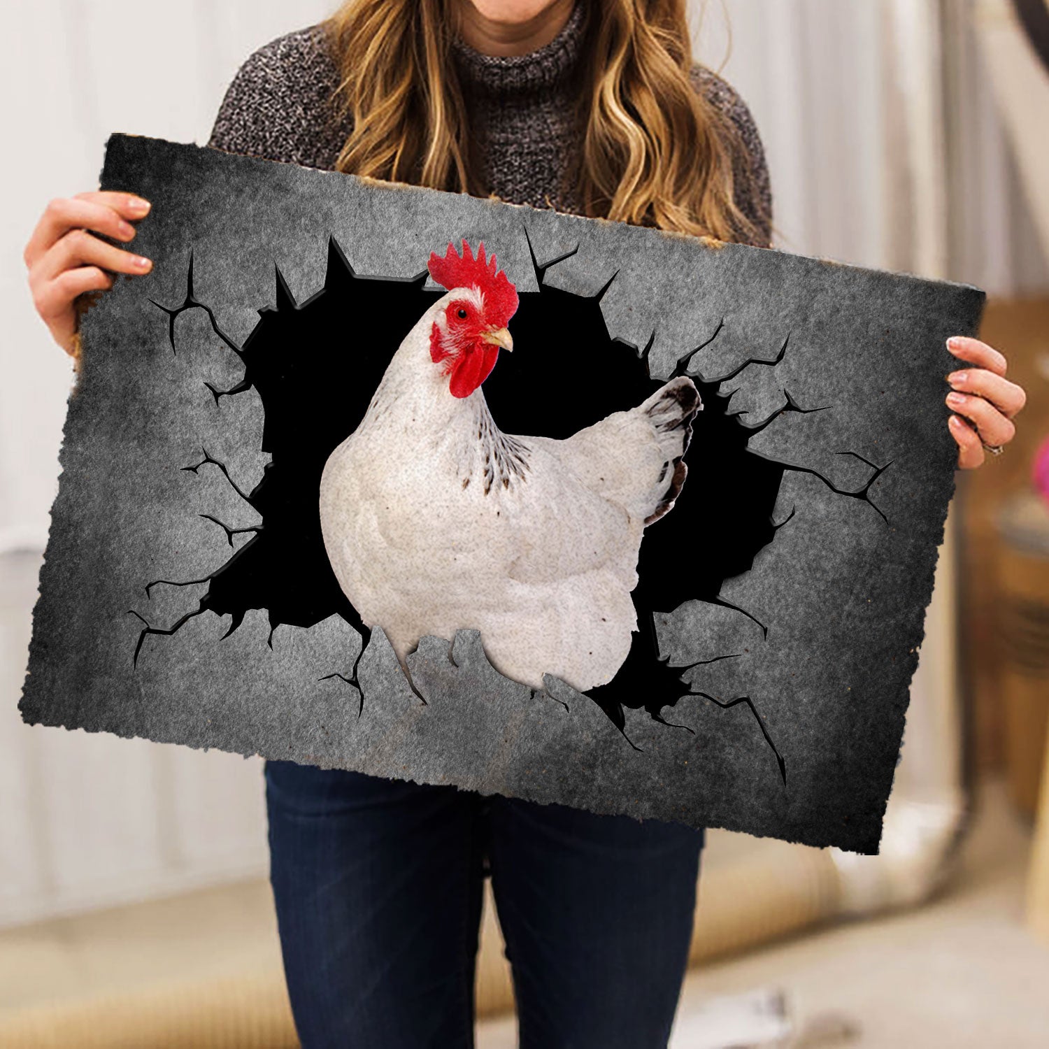 Ohaprints-Doormat-Outdoor-Indoor-Funny-Chicken-Farm-Animal-Crack-Pattern-Rubber-Door-Mat-712-