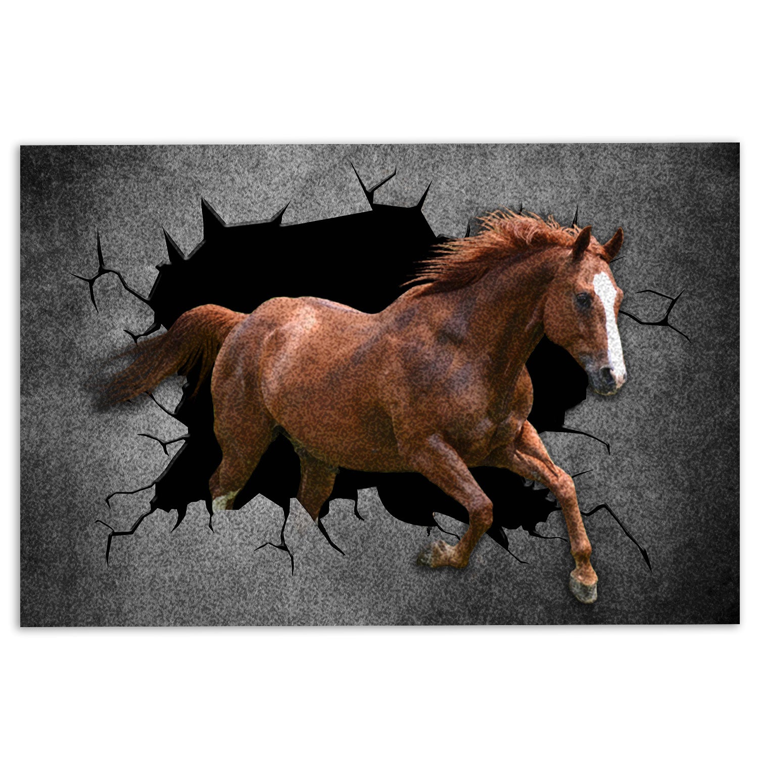 Ohaprints-Doormat-Outdoor-Indoor-Funny-Horse-Farm-Animal-Crack-Pattern-Rubber-Door-Mat-713-18'' x 30''