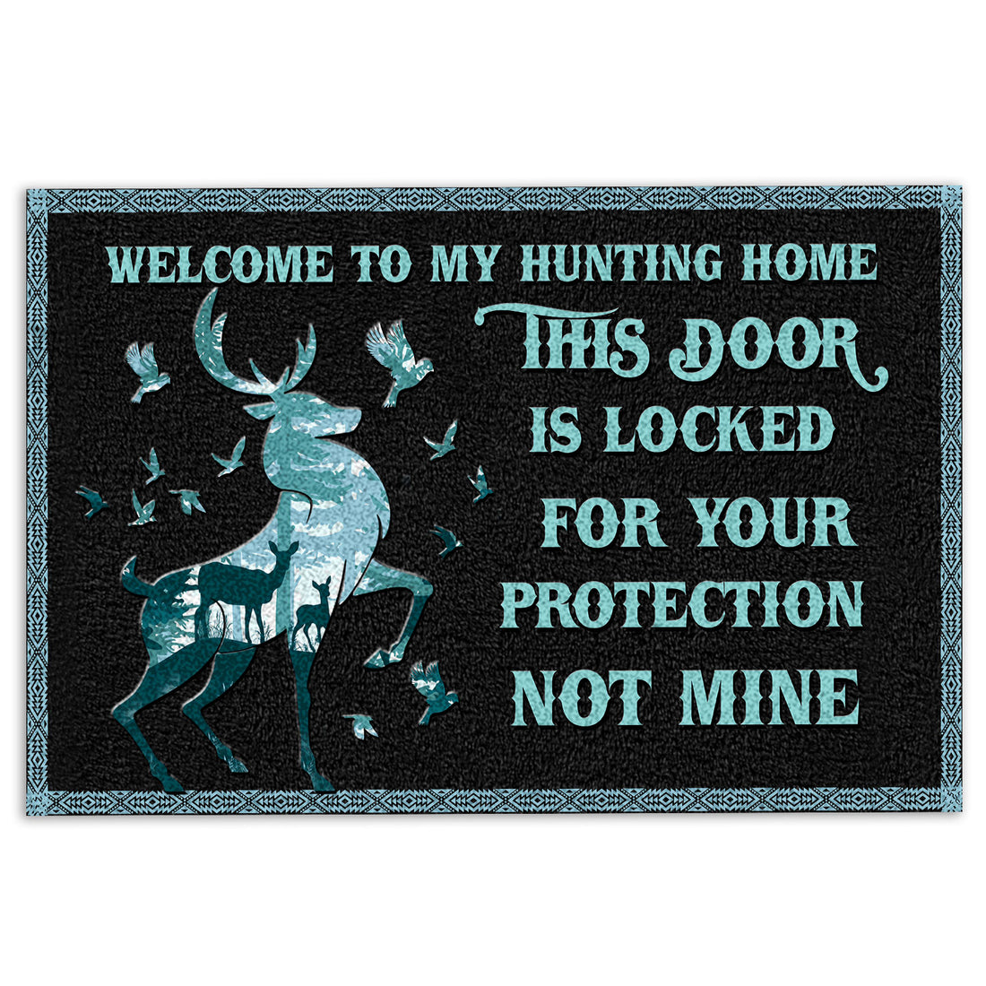 Ohaprints-Doormat-Outdoor-Indoor-Hunting-Hunter-Welcome-To-My-Hunter-Home-Rubber-Door-Mat-714-18'' x 30''