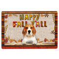 Ohaprints-Doormat-Outdoor-Indoor-Beagle-Dog-Happy-Fall-Y'All-Pumpkin-Spice-Maple-Leaf-Rubber-Door-Mat-1664-18'' x 30''