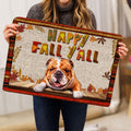 Ohaprints-Doormat-Outdoor-Indoor-English-Bulldog-Dog-Happy-Fall-Y'All-Pumpkin-Spice-Maple-Leaf-Rubber-Door-Mat-1676-