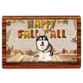 Ohaprints-Doormat-Outdoor-Indoor-Siberian-Husky-Dog-Happy-Fall-Y'All-Pumpkin-Spice-Maple-Leaf-Rubber-Door-Mat-1680-18'' x 30''