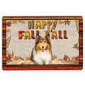 Ohaprints-Doormat-Outdoor-Indoor-Rough-Collie-Dog-Happy-Fall-Y'All-Pumpkin-Spice-Maple-Leaf-Rubber-Door-Mat-1685-18'' x 30''