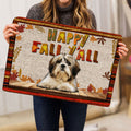 Ohaprints-Doormat-Outdoor-Indoor-Shih-Tzu-Shitzu-Dog-Happy-Fall-Y'All-Pumpkin-Spice-Maple-Leaf-Rubber-Door-Mat-1687-