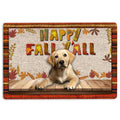 Ohaprints-Doormat-Outdoor-Indoor-Yellow-Labrador-Dog-Happy-Fall-Y'All-Pumpkin-Spice-Maple-Leaf-Rubber-Door-Mat-1690-18'' x 30''