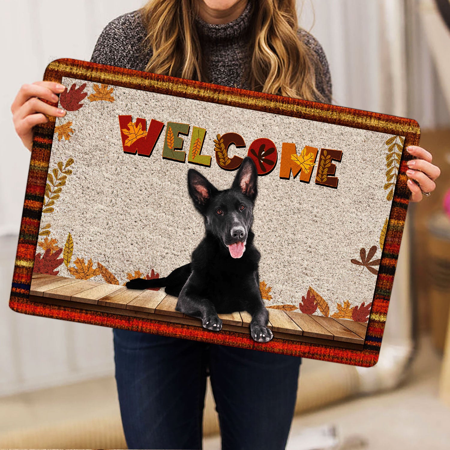 Ohaprints-Doormat-Outdoor-Indoor-Black-German-Shepherd-Welcome-Fall-Autumn-Pumpkin-Maple-Leaf-Rubber-Door-Mat-1694-